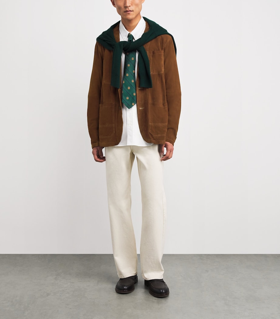 Suede Unstructured Blazer BROWN Image 2