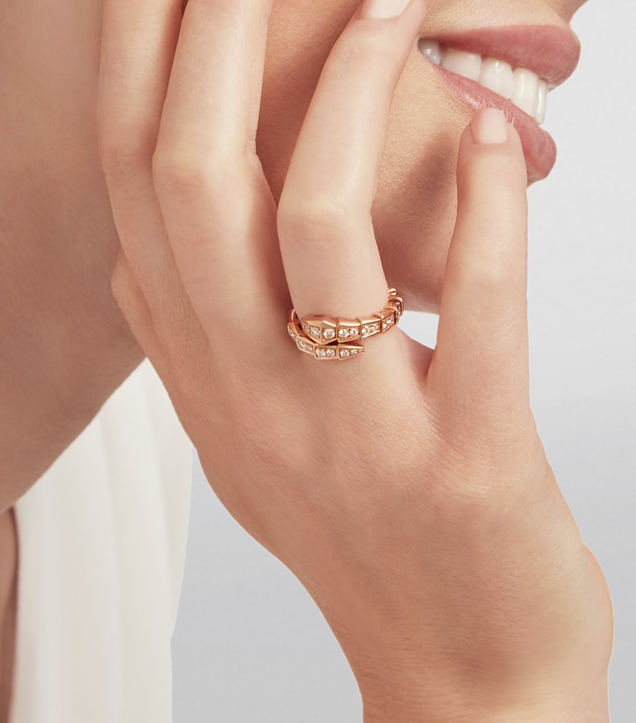 Rose Gold and Diamond Serpenti Viper Ring PINK GOLD Image 3
