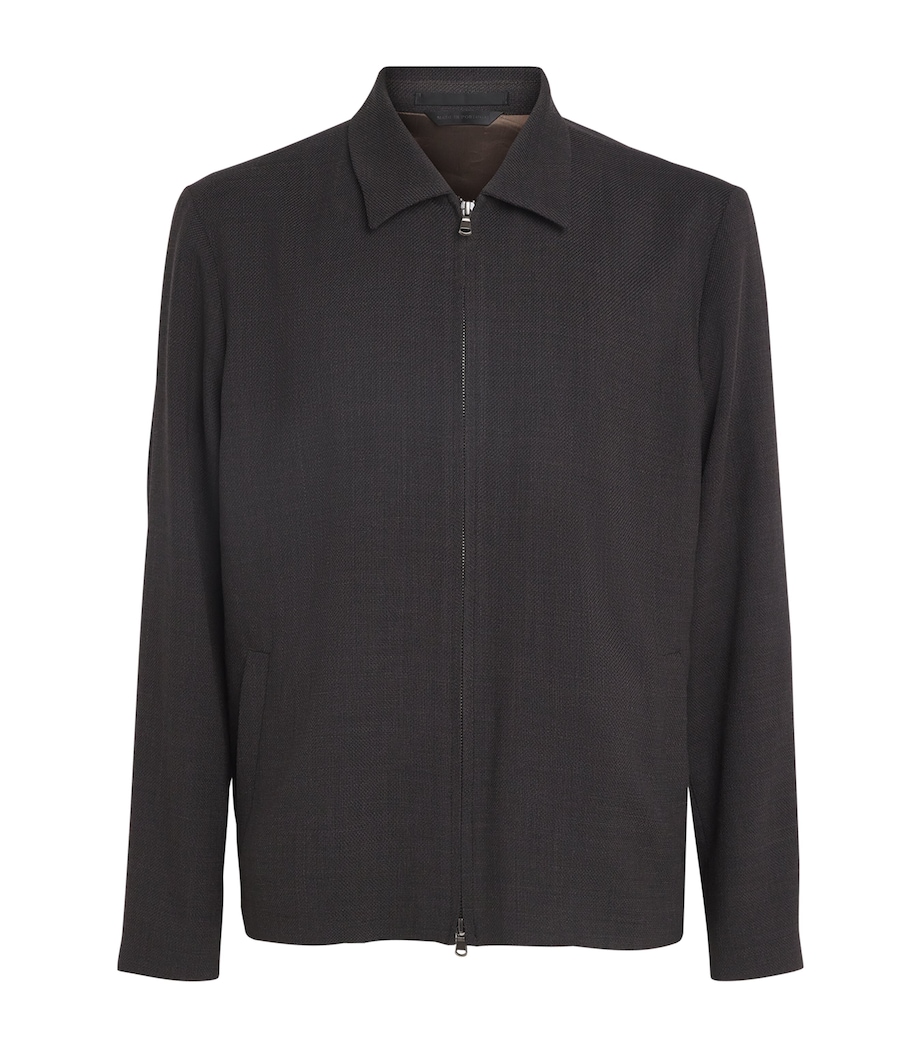 Wool-Blend Harrington Jacket BRGD TRUFFLE Image 1