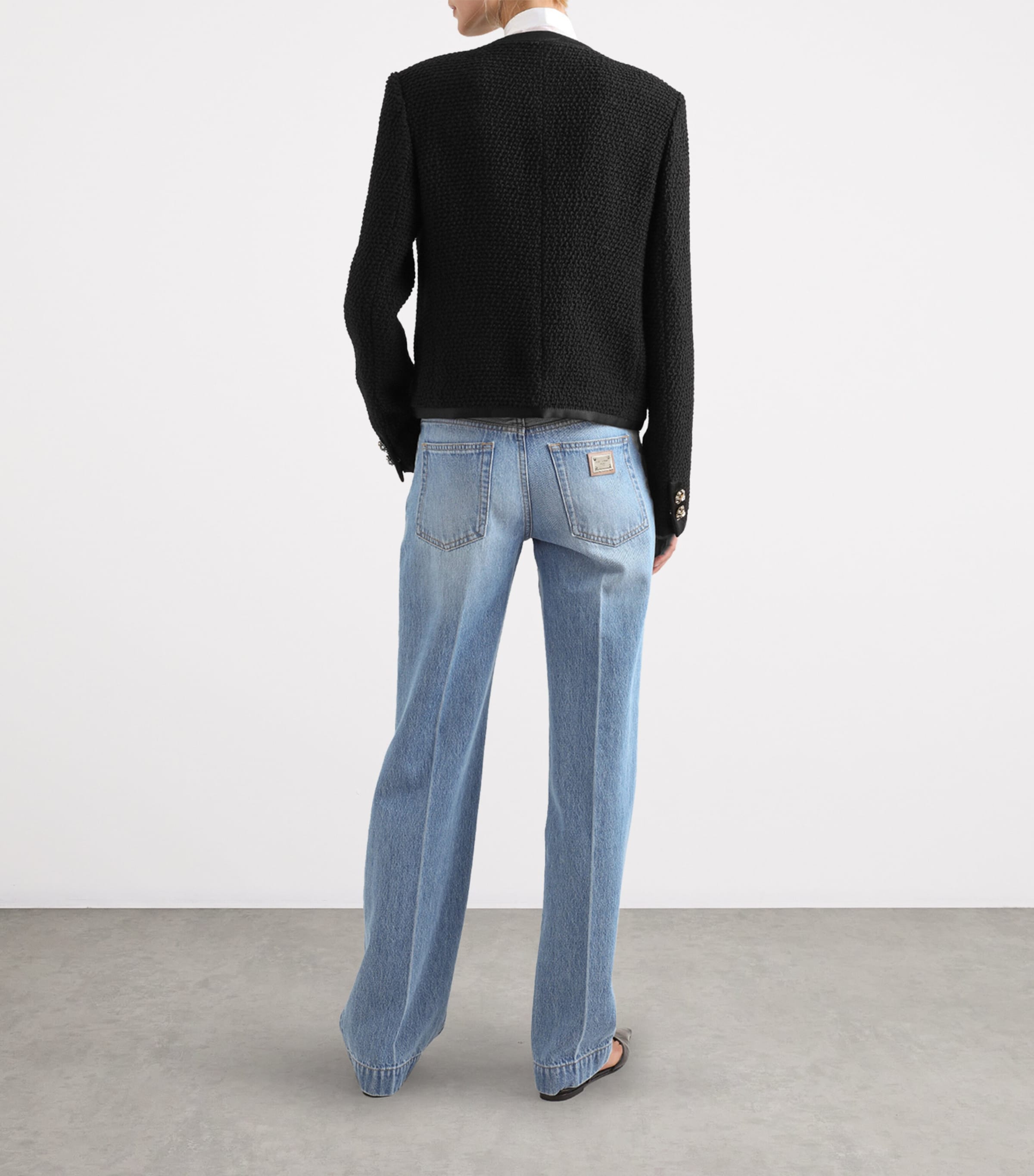 Virgin Wool-Silk Embellished Jacket N0000-BLACK Image 2