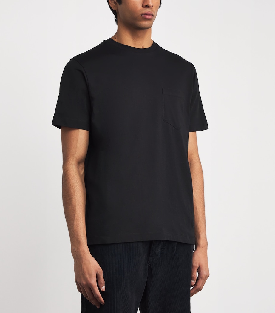 Cotton Chest-Pocket T-Shirt BLACK Image 3