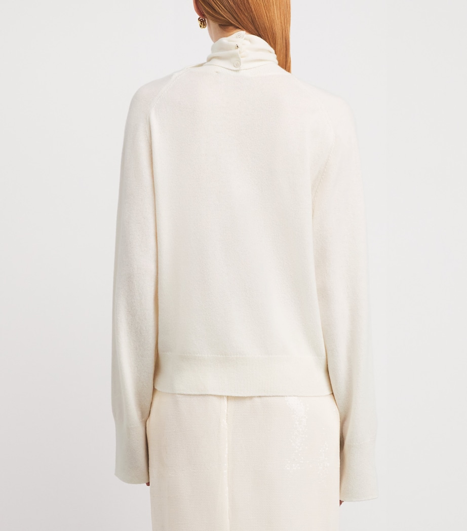 Wool-Cashmere Wrap Sweater 115 IVORY Image 4