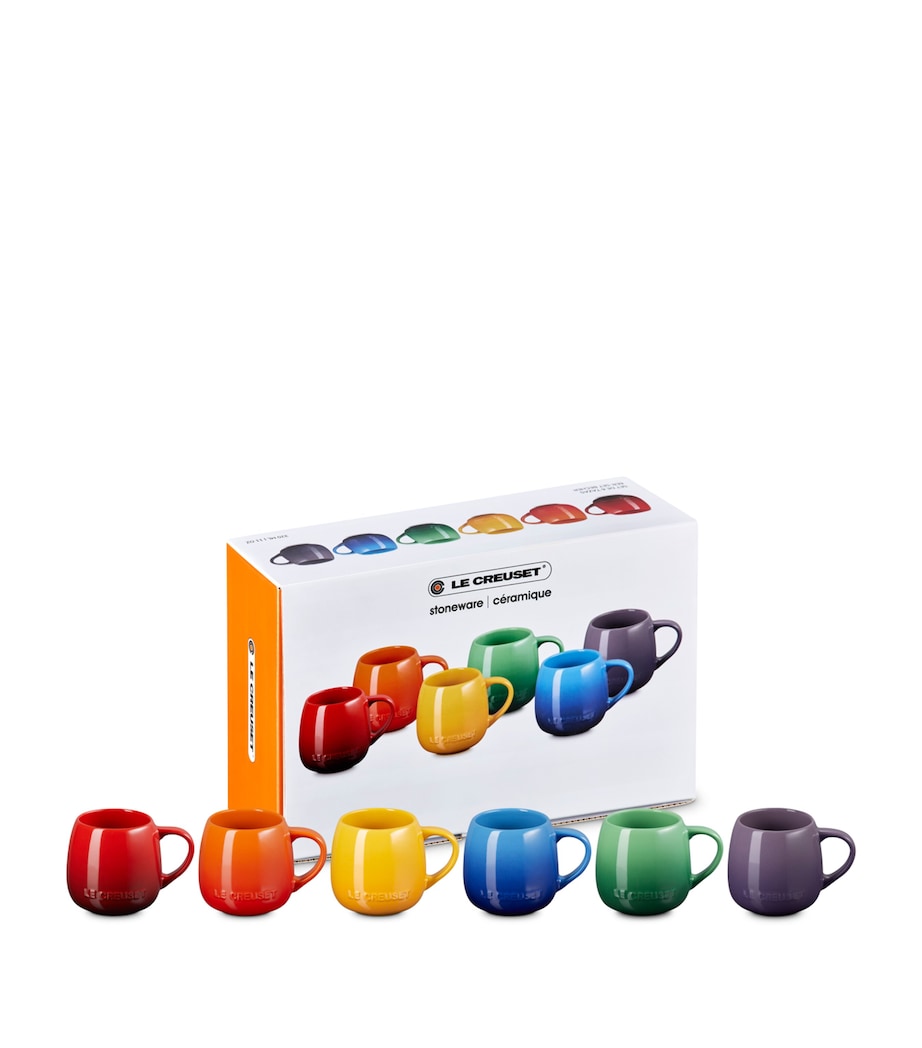 Stoneware Rainbow Mugs (Set of 6) NO COLOUR Image 1