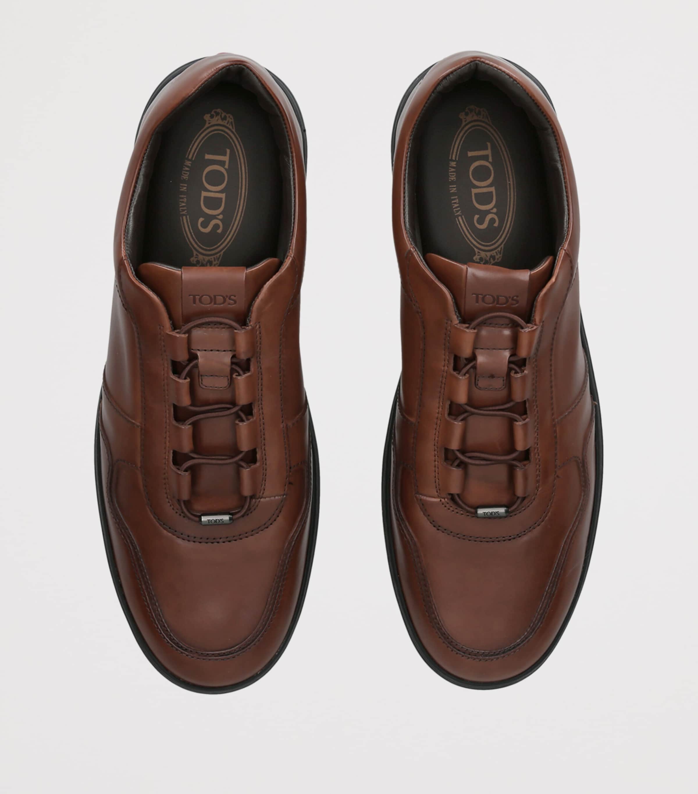 Tod's Leather Elastic Cassetta Sneakers Brown Image 2