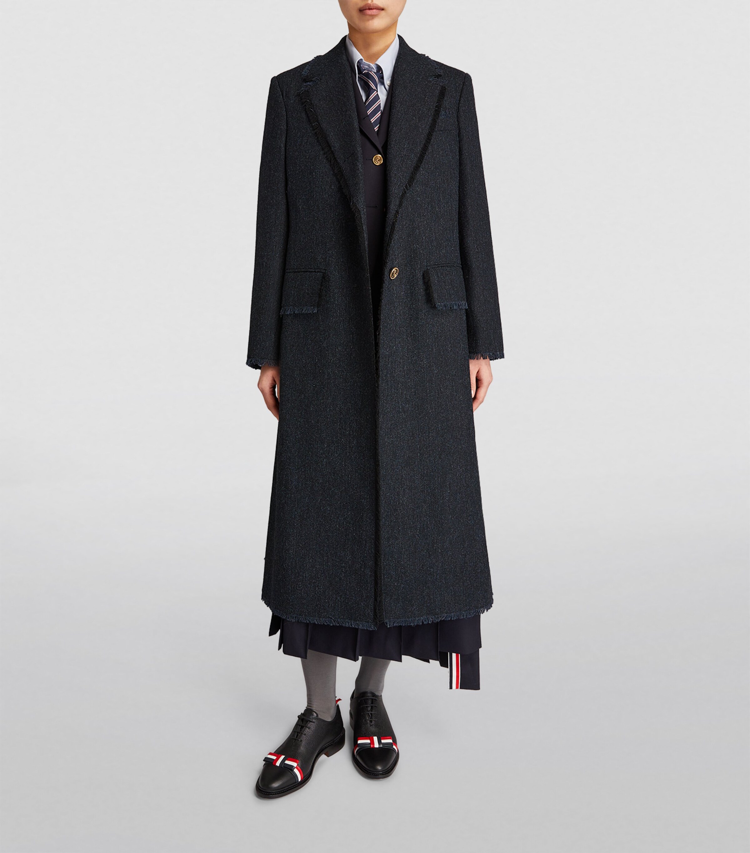 Wide-Lapel Overcoat NAVY Image 2