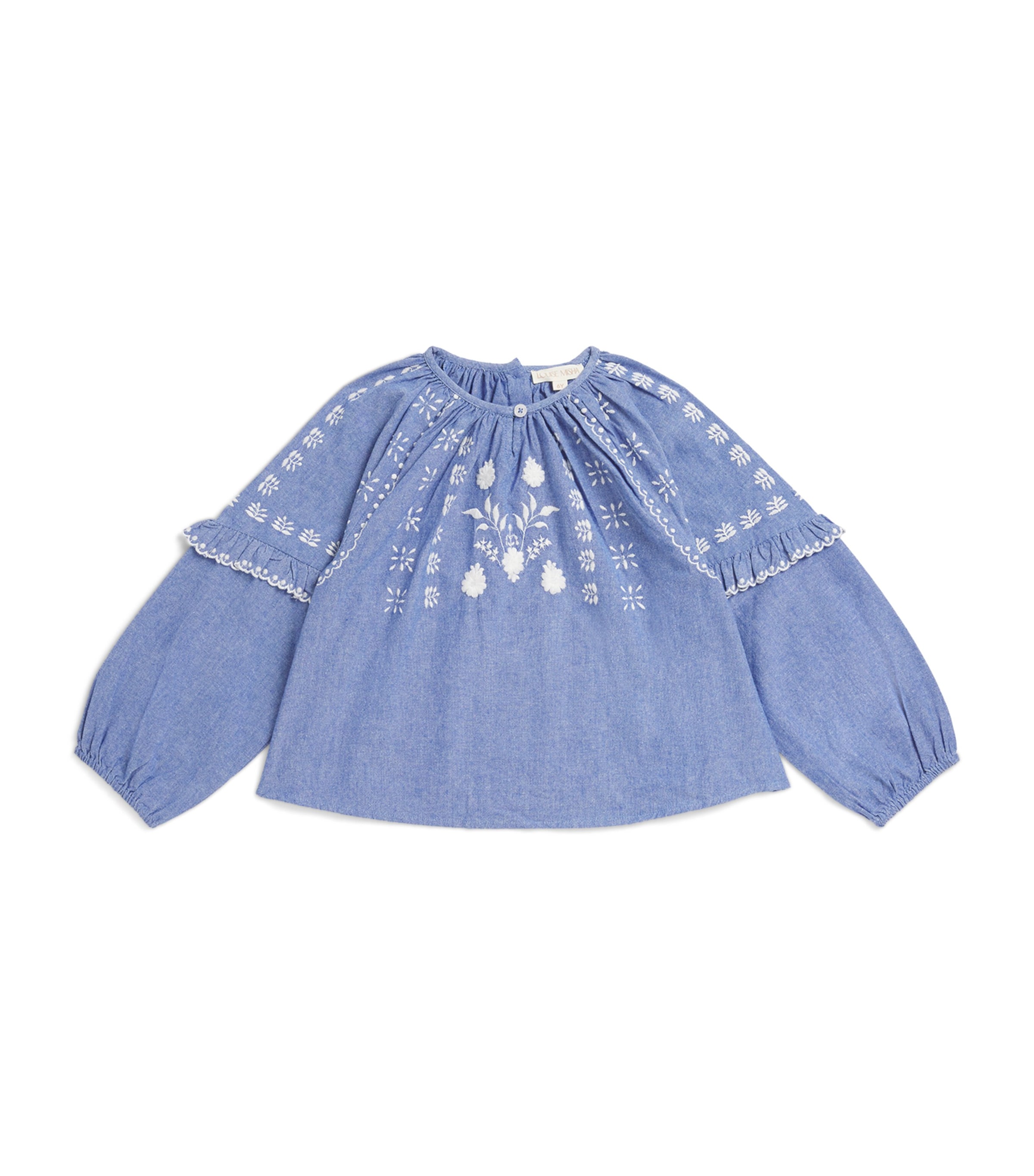 Louise Misha Kids' Cotton Irisa Blouse In Blue