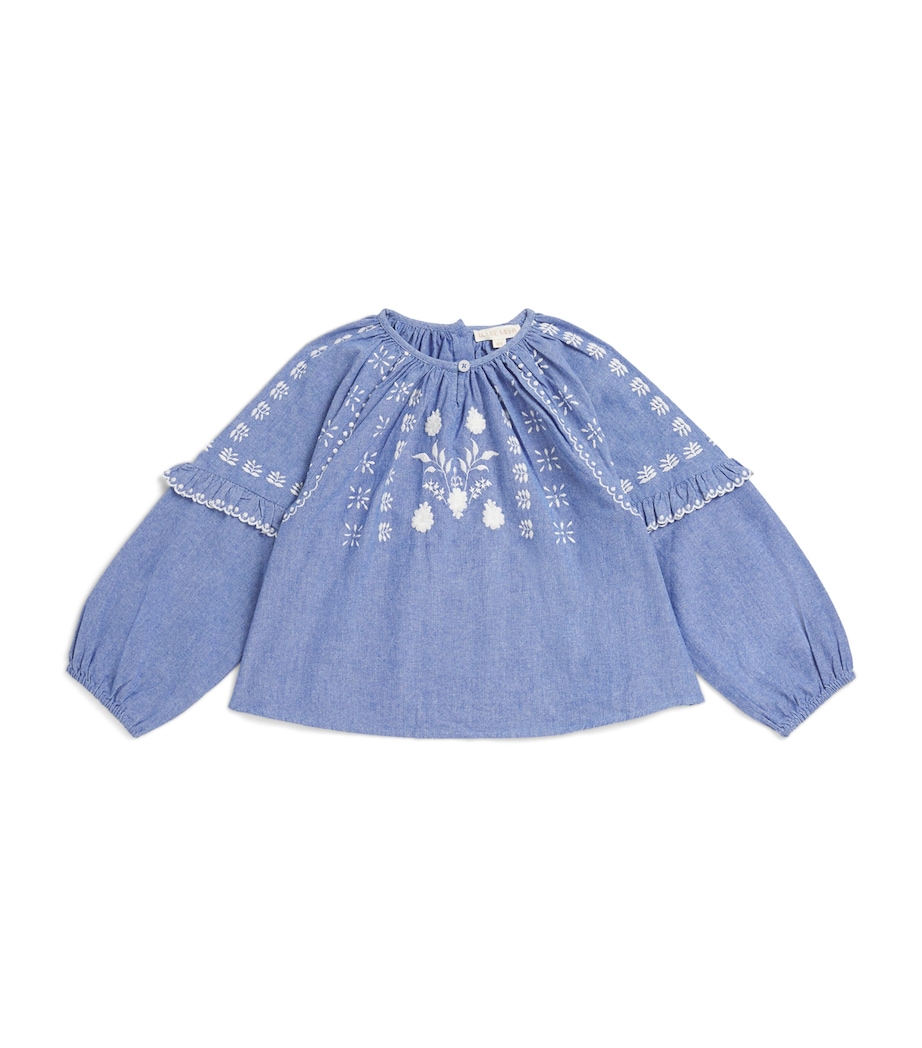 Cotton Irisa Blouse (4-12 Years) BLUE CHAMBRAY Image 1