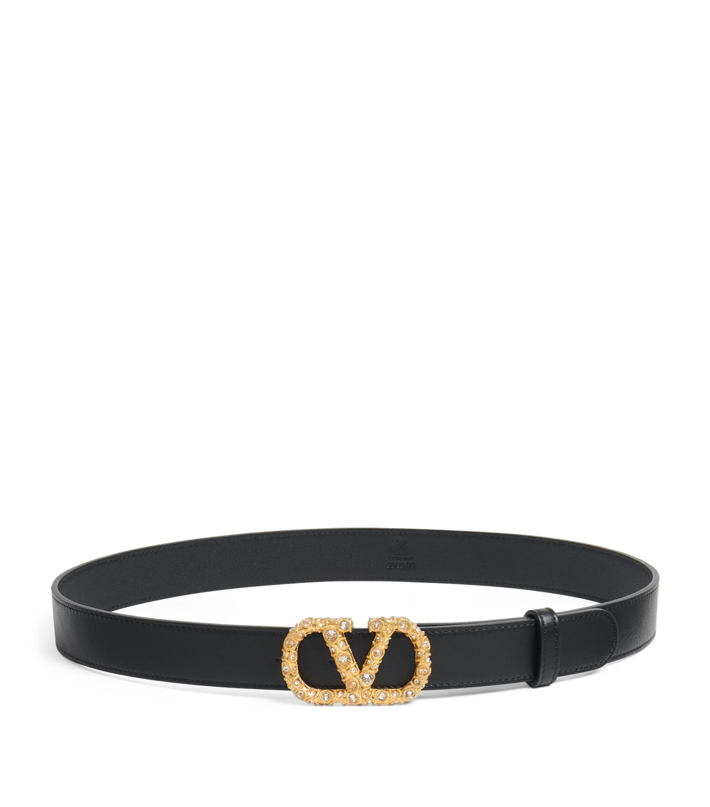Valentino 30mm Vlogo Signature Leather Belt In Black