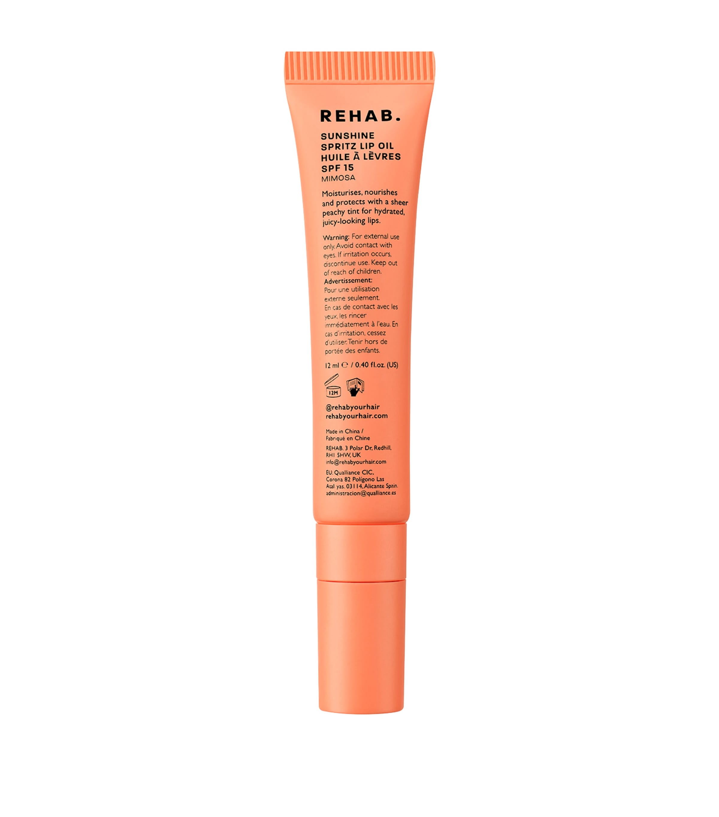 Rehab Sun Spritz Lip Oil SPF 15 (12ml) NO COLOUR Image 5