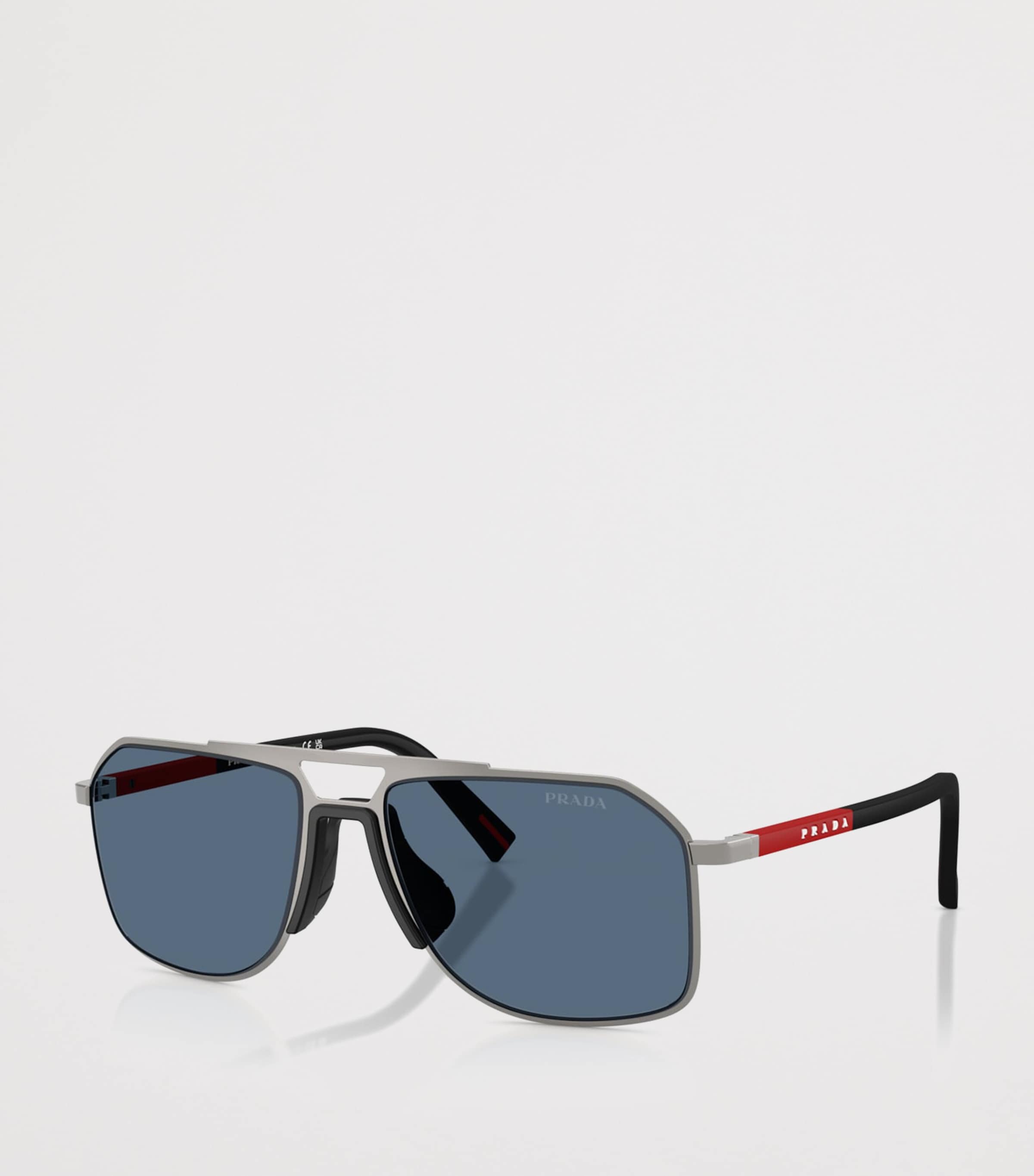 Prada Linea Rossa Metal PR B51S Pilot Sunglasses Grey Image 2