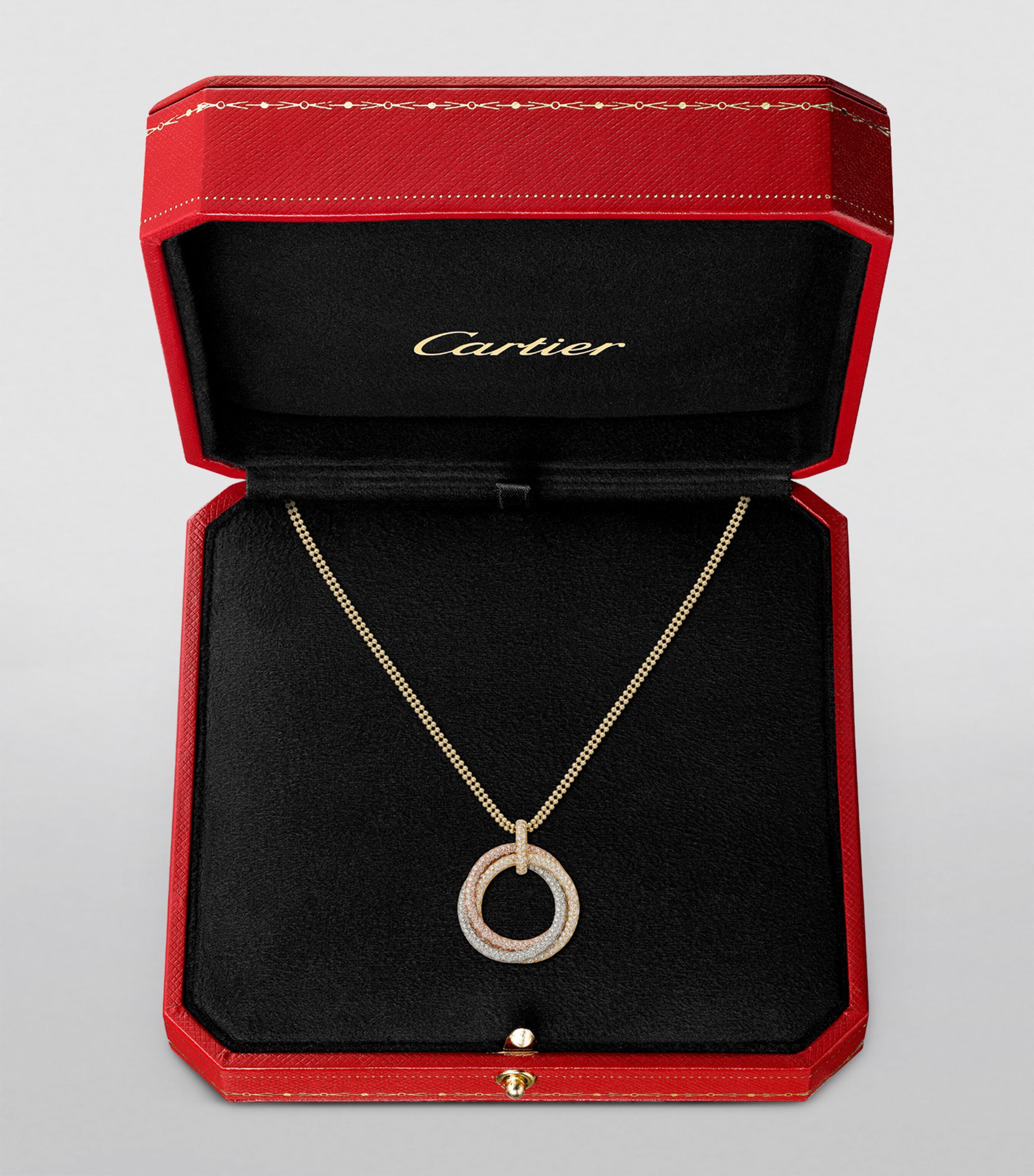 Mixed Gold and Diamond Trinity Necklace MIXED GOLD Image 4