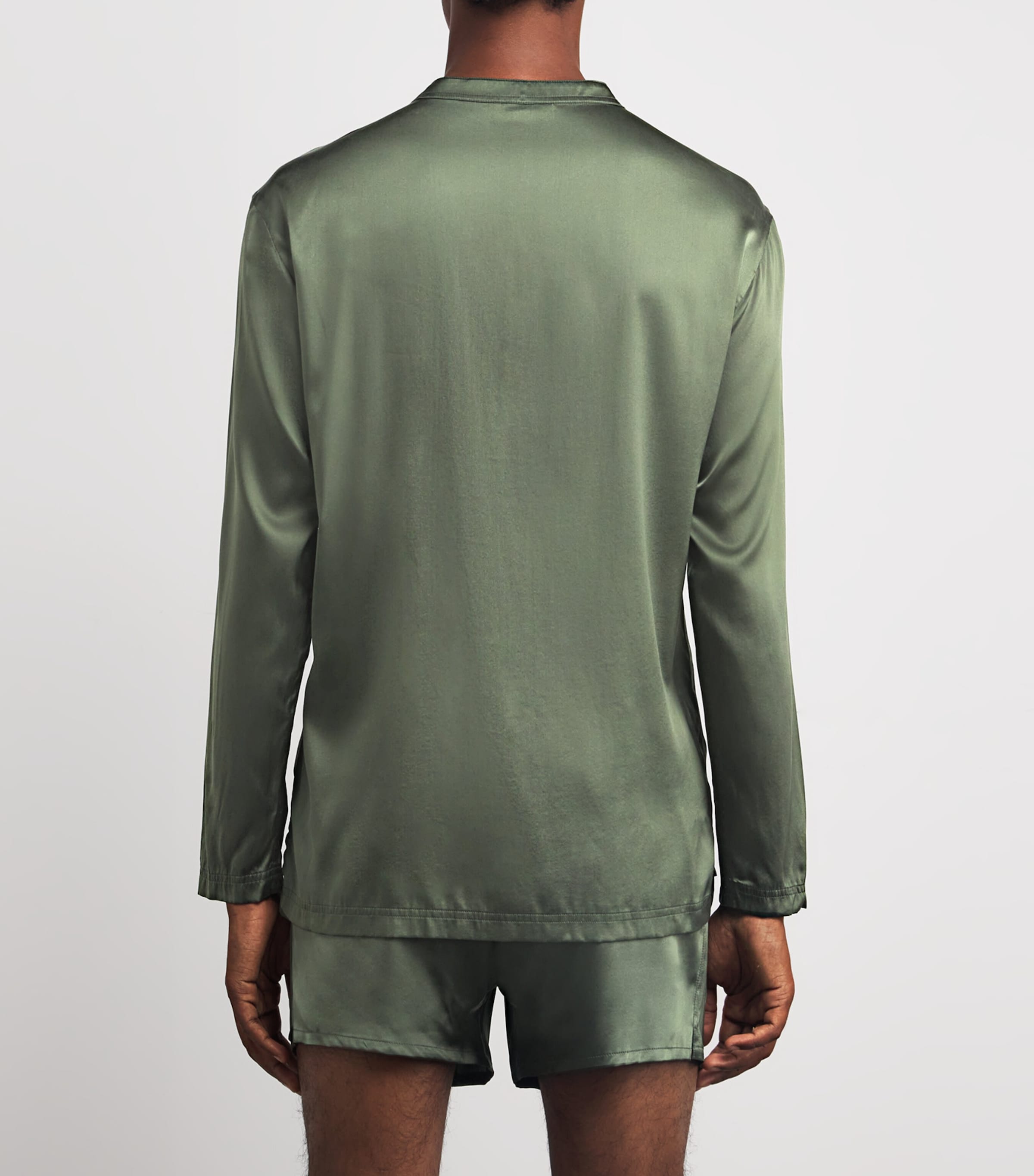 【Tom Ford】サテン Henleyシャツ TOM FORD Silk-Blend Henley T-Shirt | Harrods US