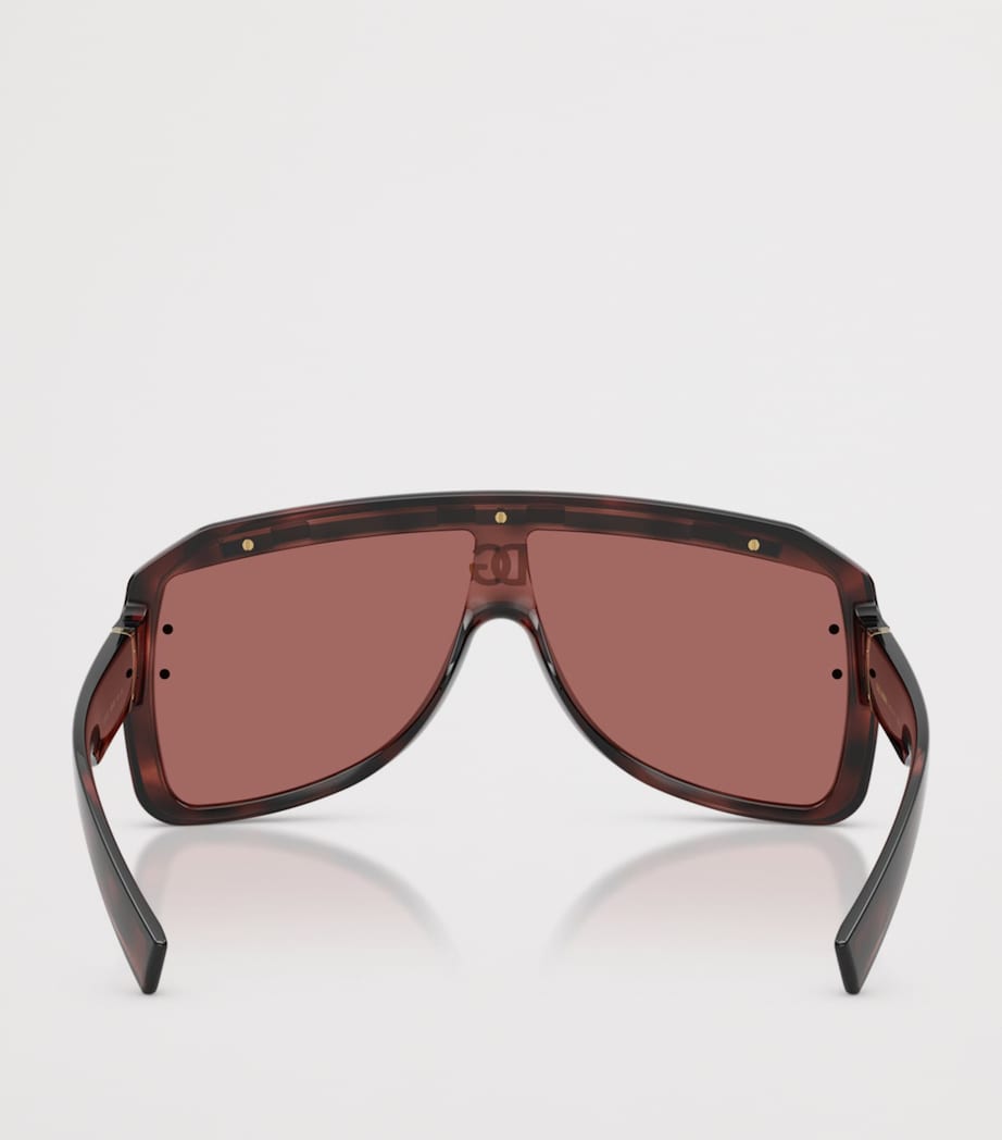 Dolce&Gabbana Wrap-Around Pilot Sunglasses Brown Image 4