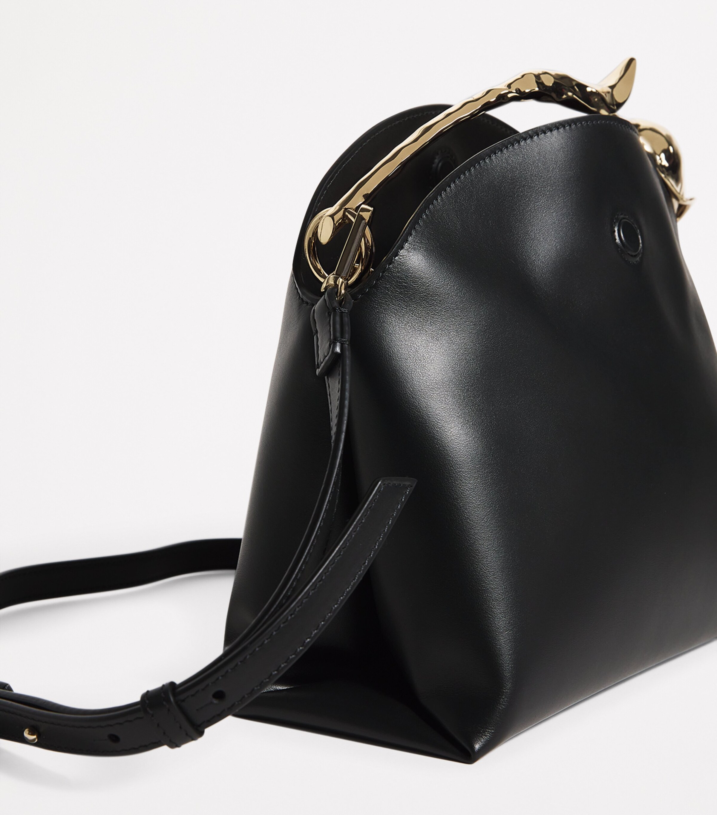 Erdem Leather Bloom Top-Handle Bag Black Image 4