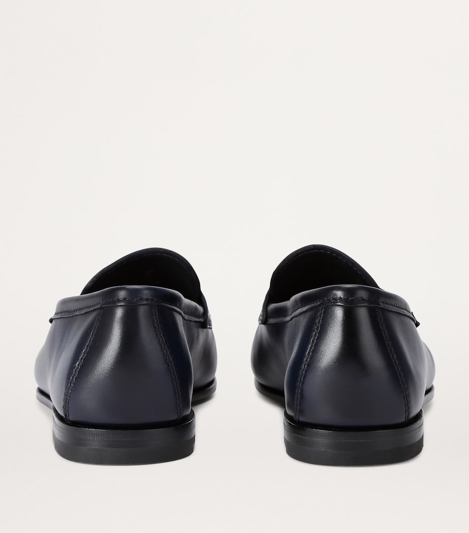 Leather Carlos Penny Loafers NAVY Image 2