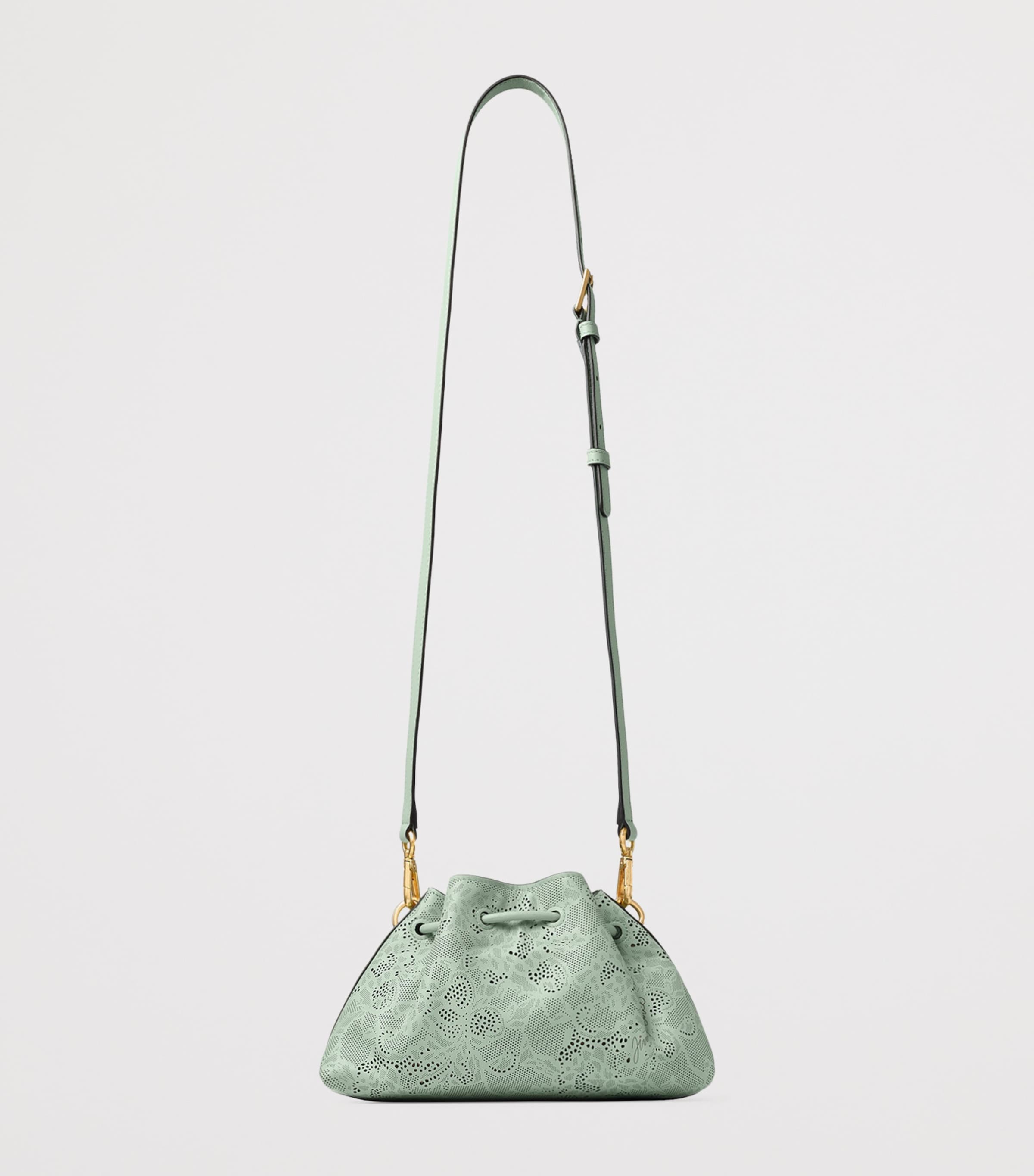 Cinch Small Leather Shoulder Bag VERDE/GOLD Image 3