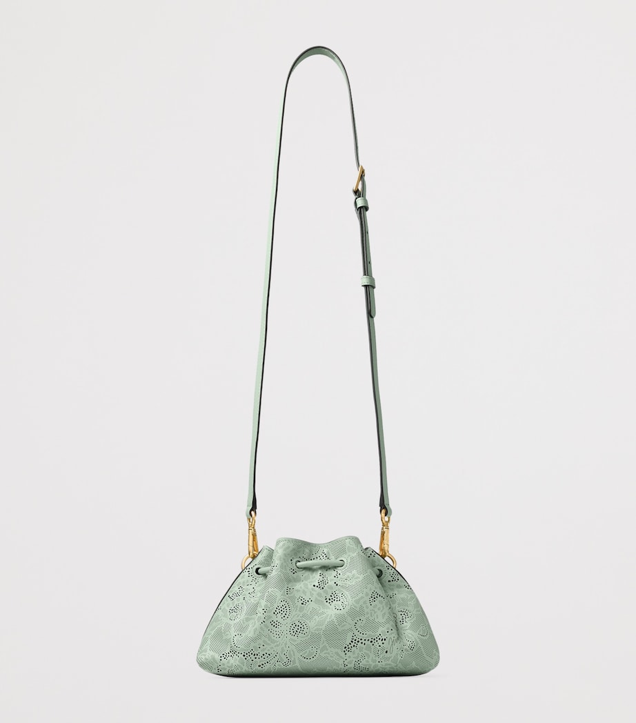 Cinch Small Leather Shoulder Bag VERDE/GOLD Image 3
