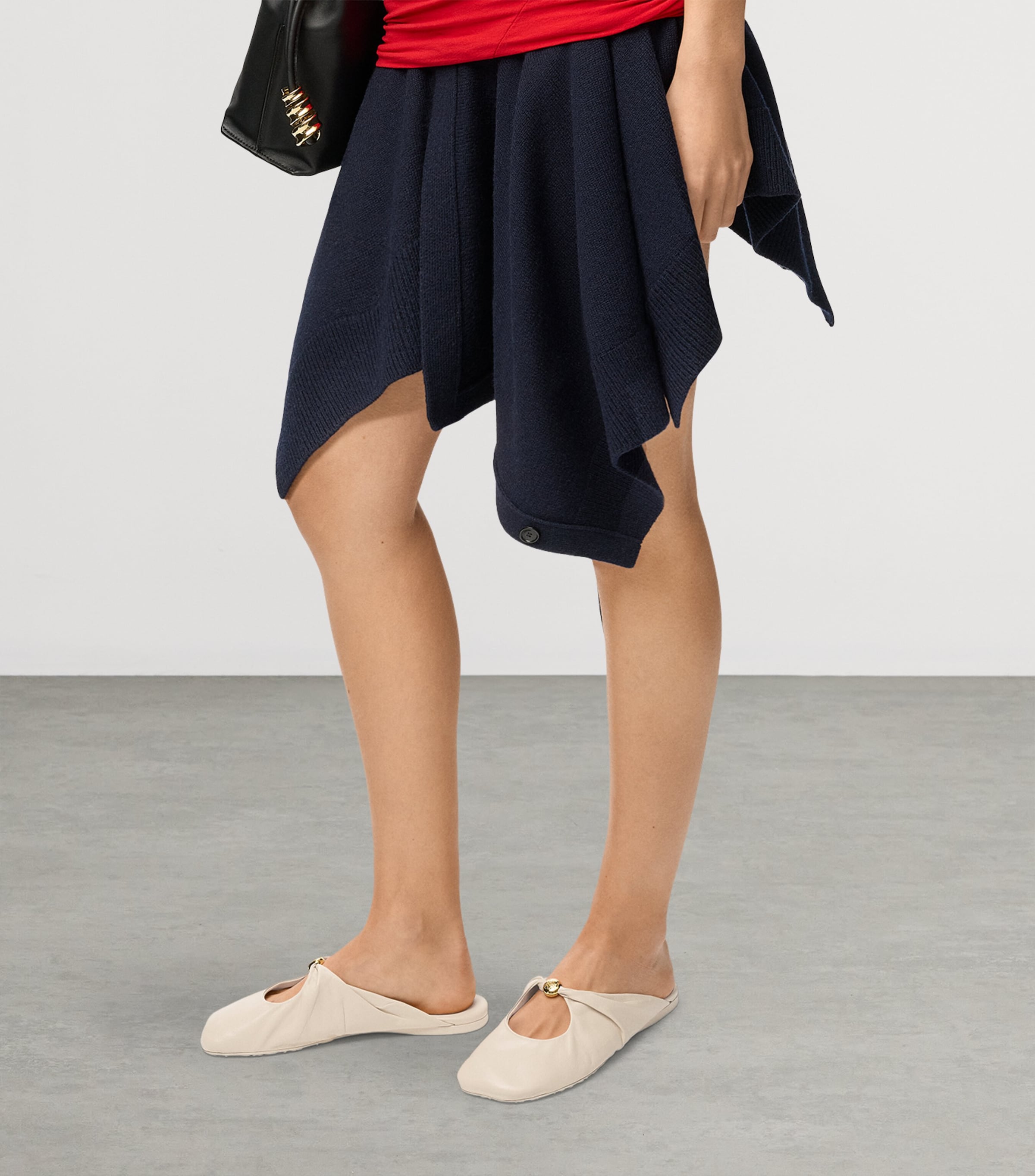 LOEWE Leather Pebble Mules Dough Image 2