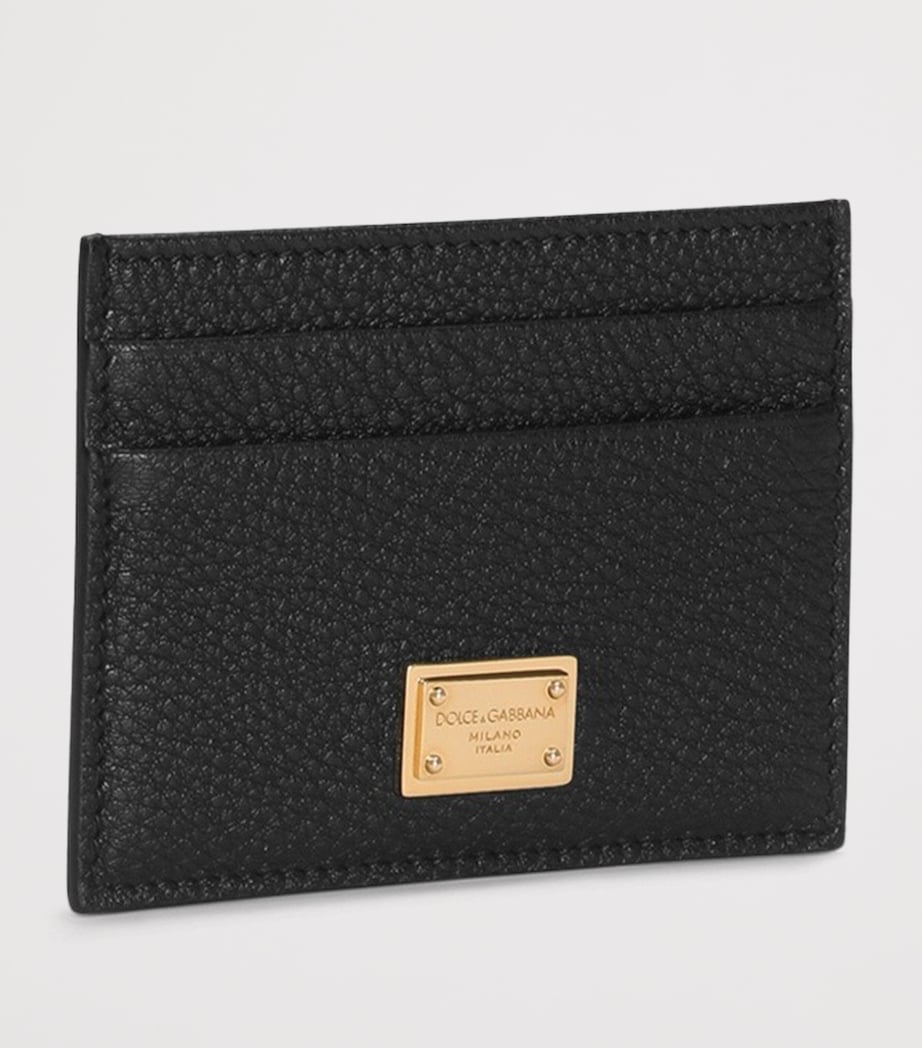 Dolce&Gabbana Leather Logo Plaque Card Holder Black Image 2