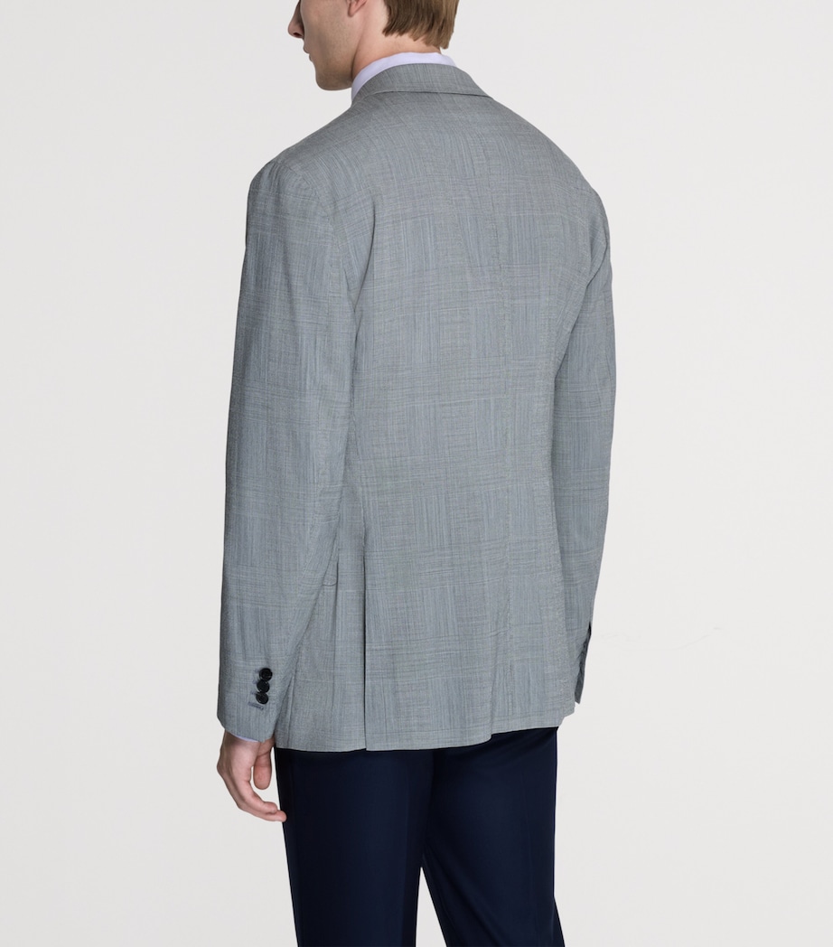 Dunhill Mens Wool-Blend Single-Breasted Blazer White Image 3