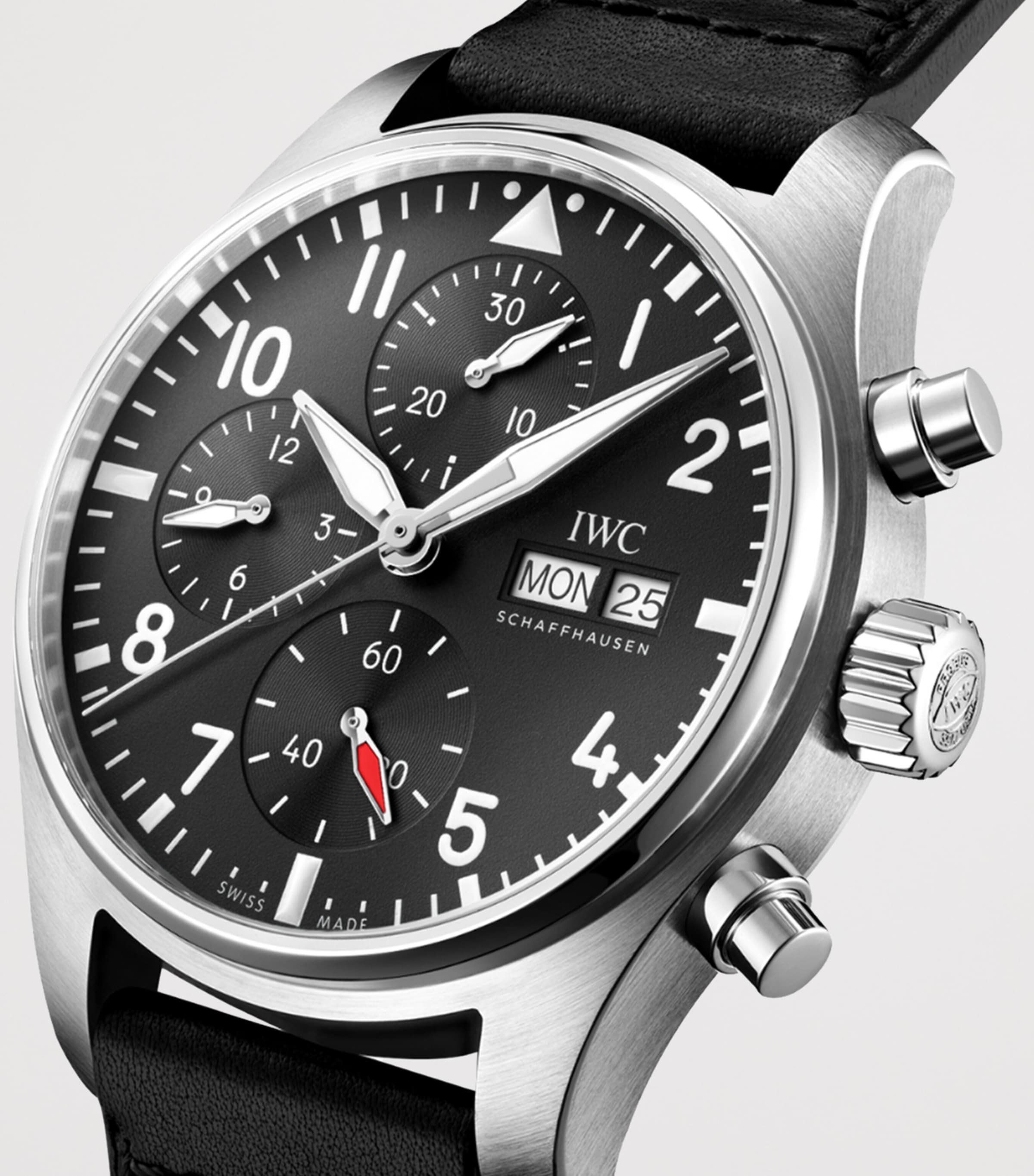 Stainless Steel Pilot’s Chronograph Watch 41mm BLACK Image 2