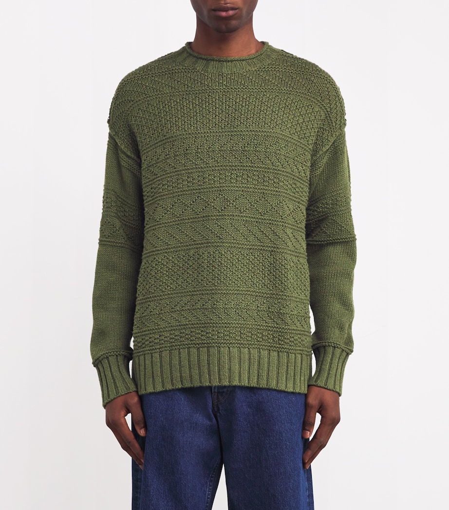 Polo Ralph Lauren Mens Linen-Cotton Sweater Olive Image 3