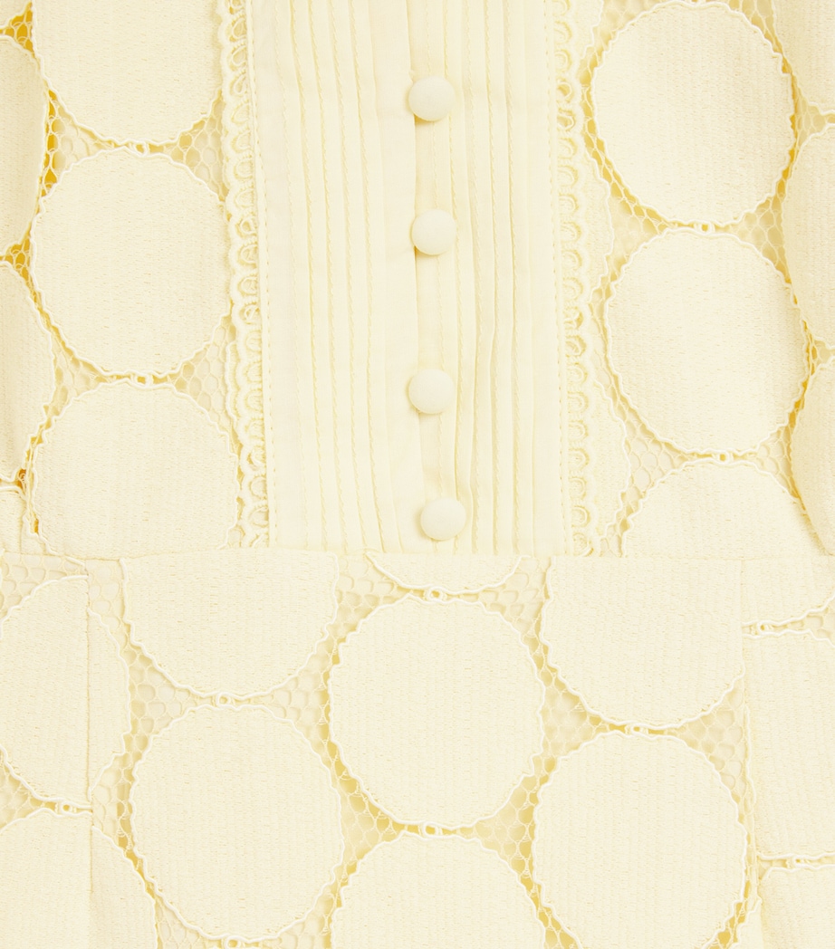 Bardot Junior Embroidered Tamara Spot Dress (4-14 Years) Lemon Image 3