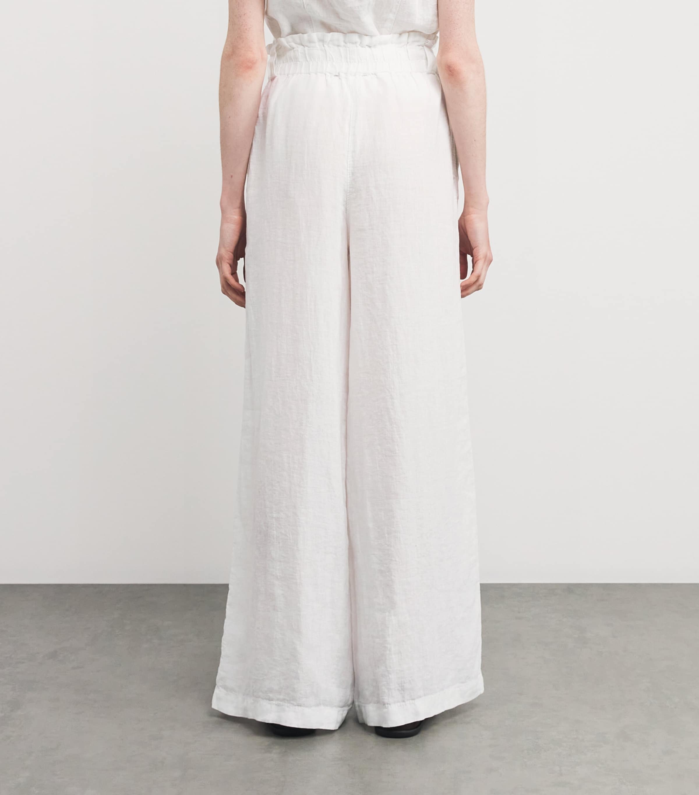 Linen Wide-Leg Trousers OPTICAL WHITE Image 4