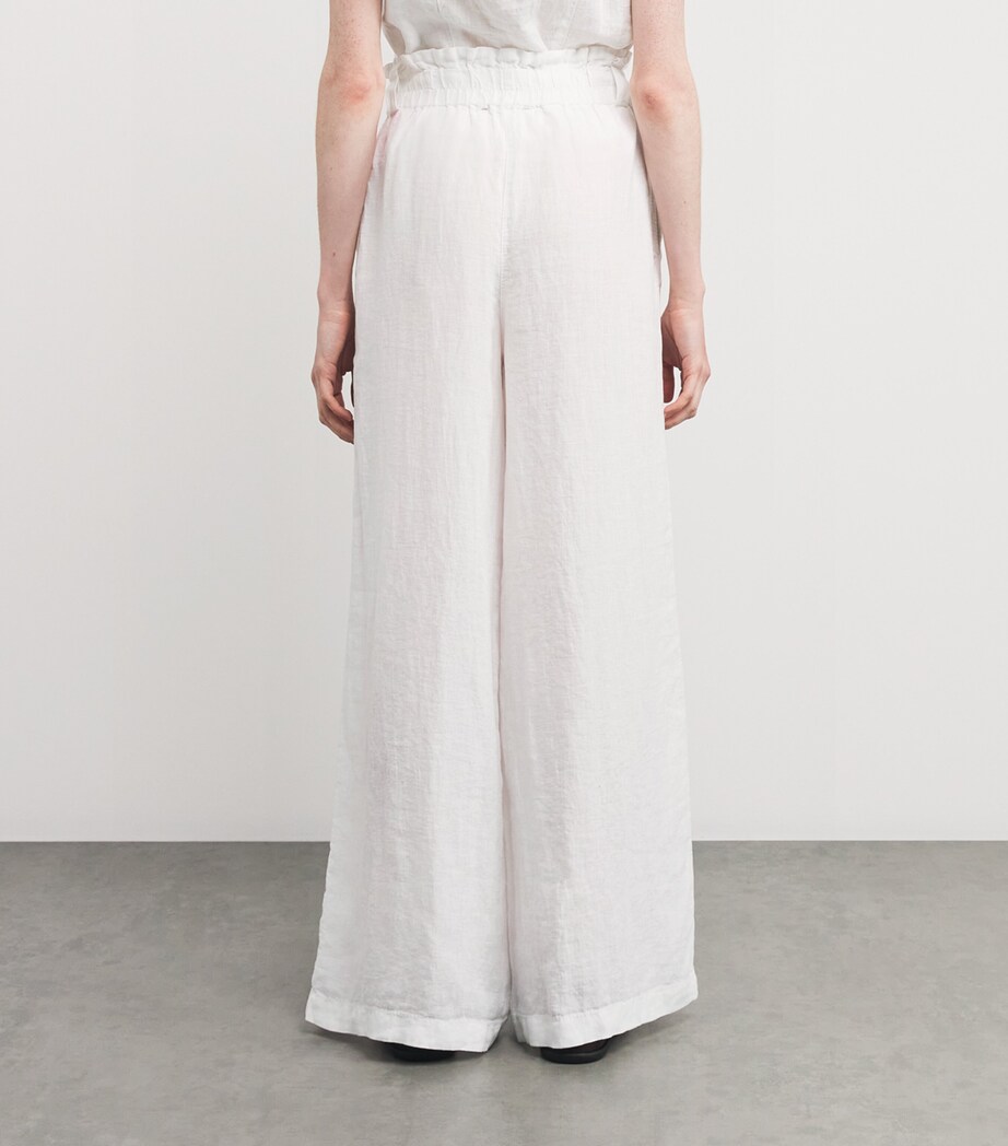 Linen Wide-Leg Trousers OPTICAL WHITE Image 4