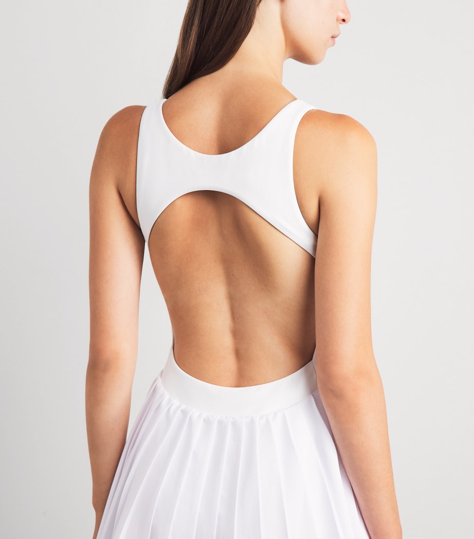 Sporty & Rich Womens Logo Court Mini Dress White Dark Navy Image 5