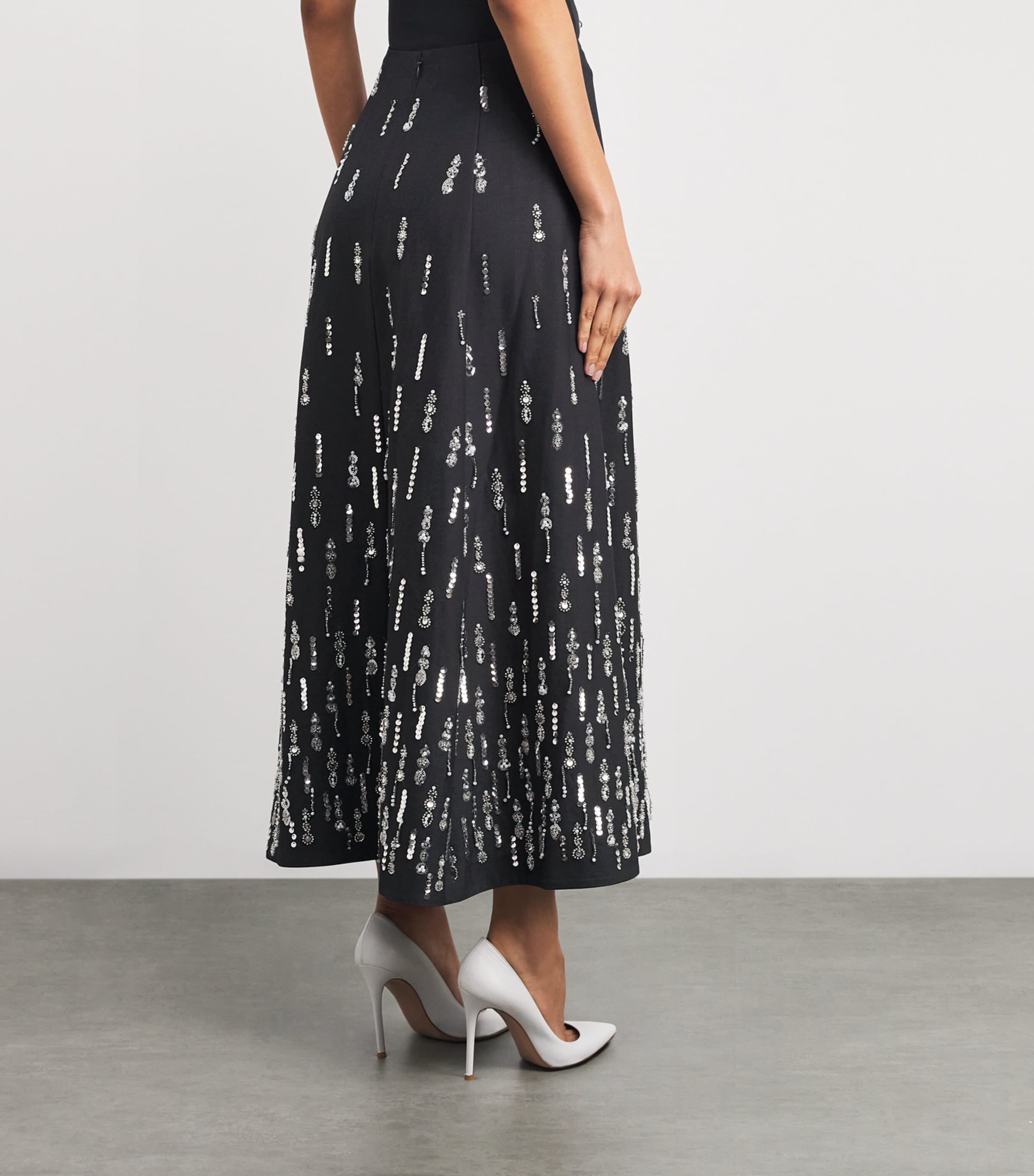 Embellished Selene Midi Skirt CHARCOAL MULTI Image 4