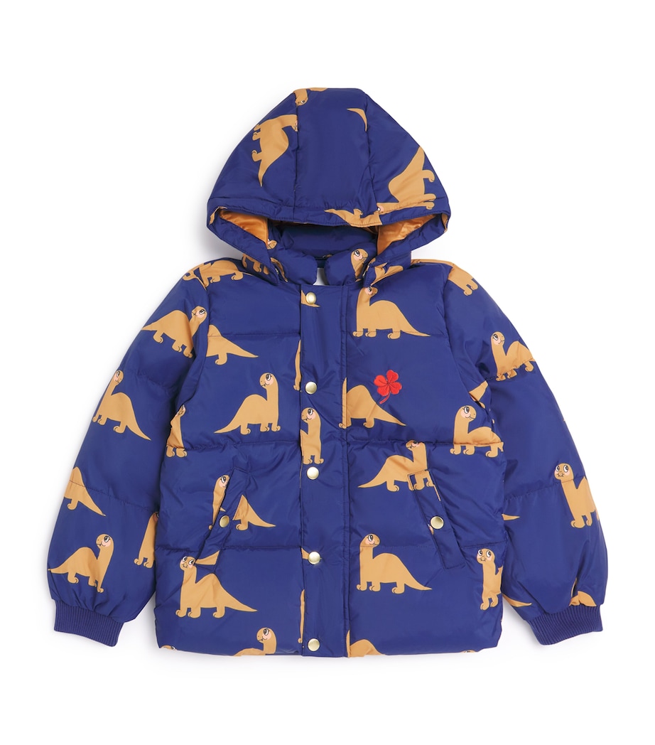 Water-Repellent Adaptable Dino Puffer Jacket (3-11 Years) BLUE Image 1