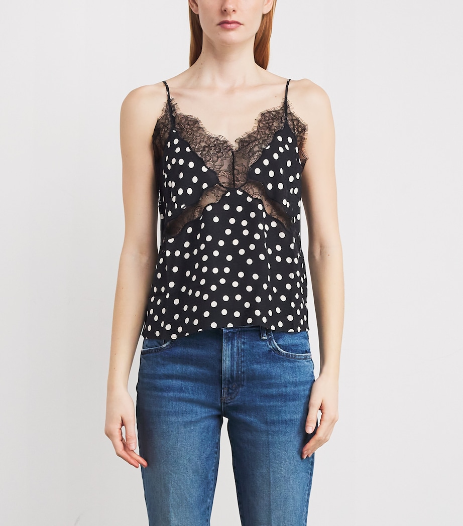 Polka Dot Amelia Cami Top WHITE/BLACK Image 3