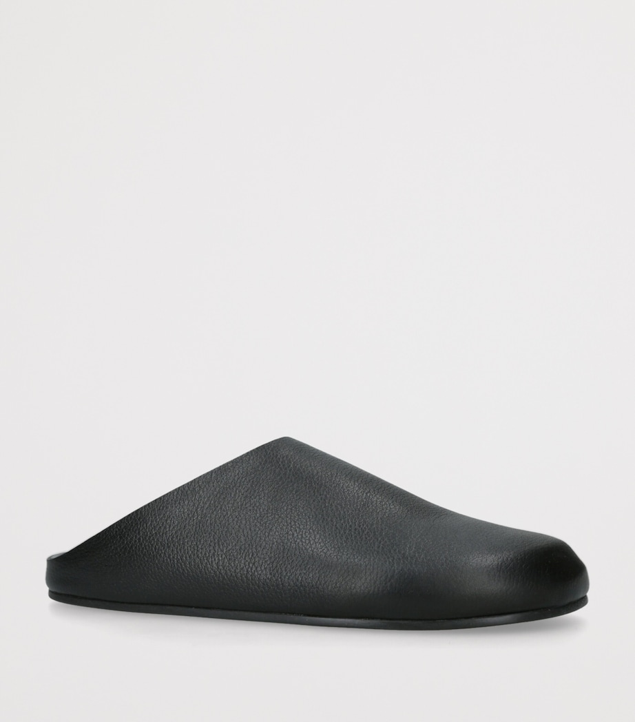 Hudson Leather Slides BLACK Image 3