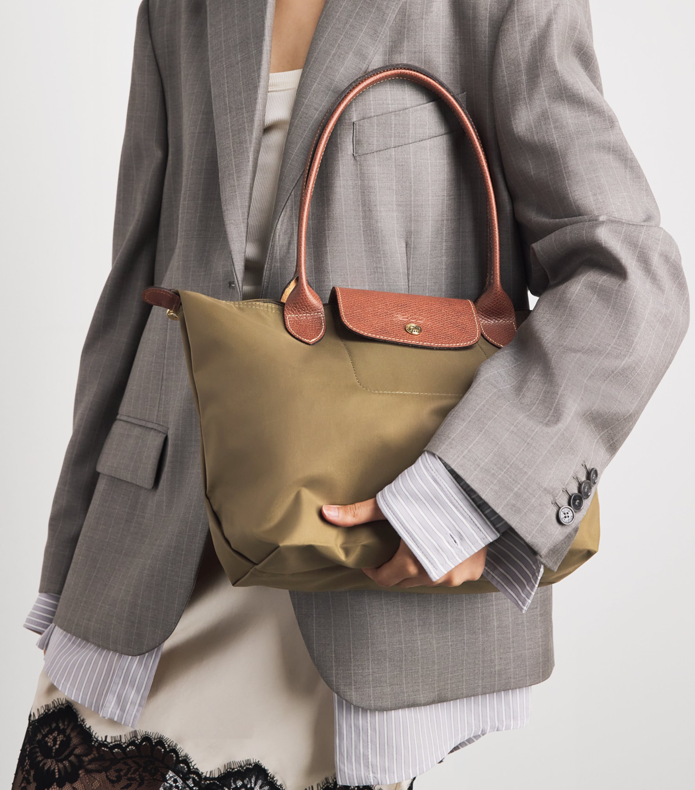 Longchamp Medium Le Pliage Original Handbag Olive Image 2