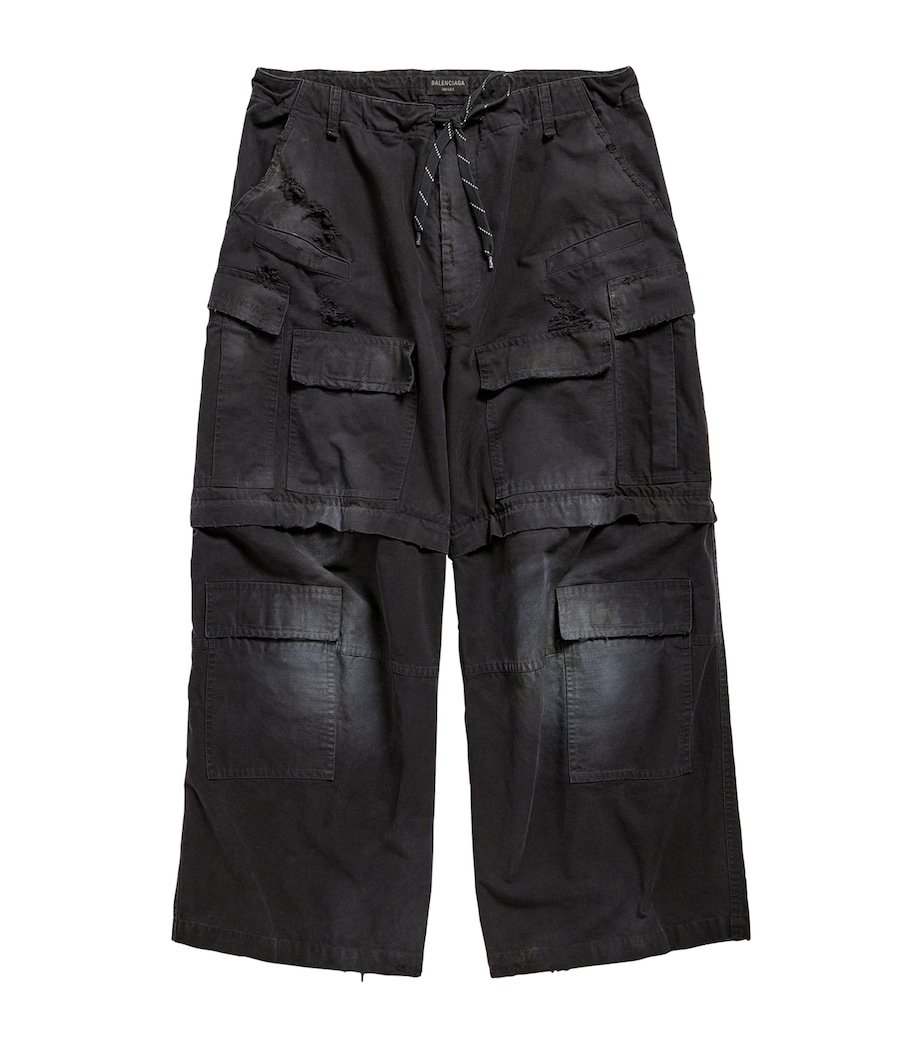 Balenciaga Mens Distressed Cargo Trousers Image 1
