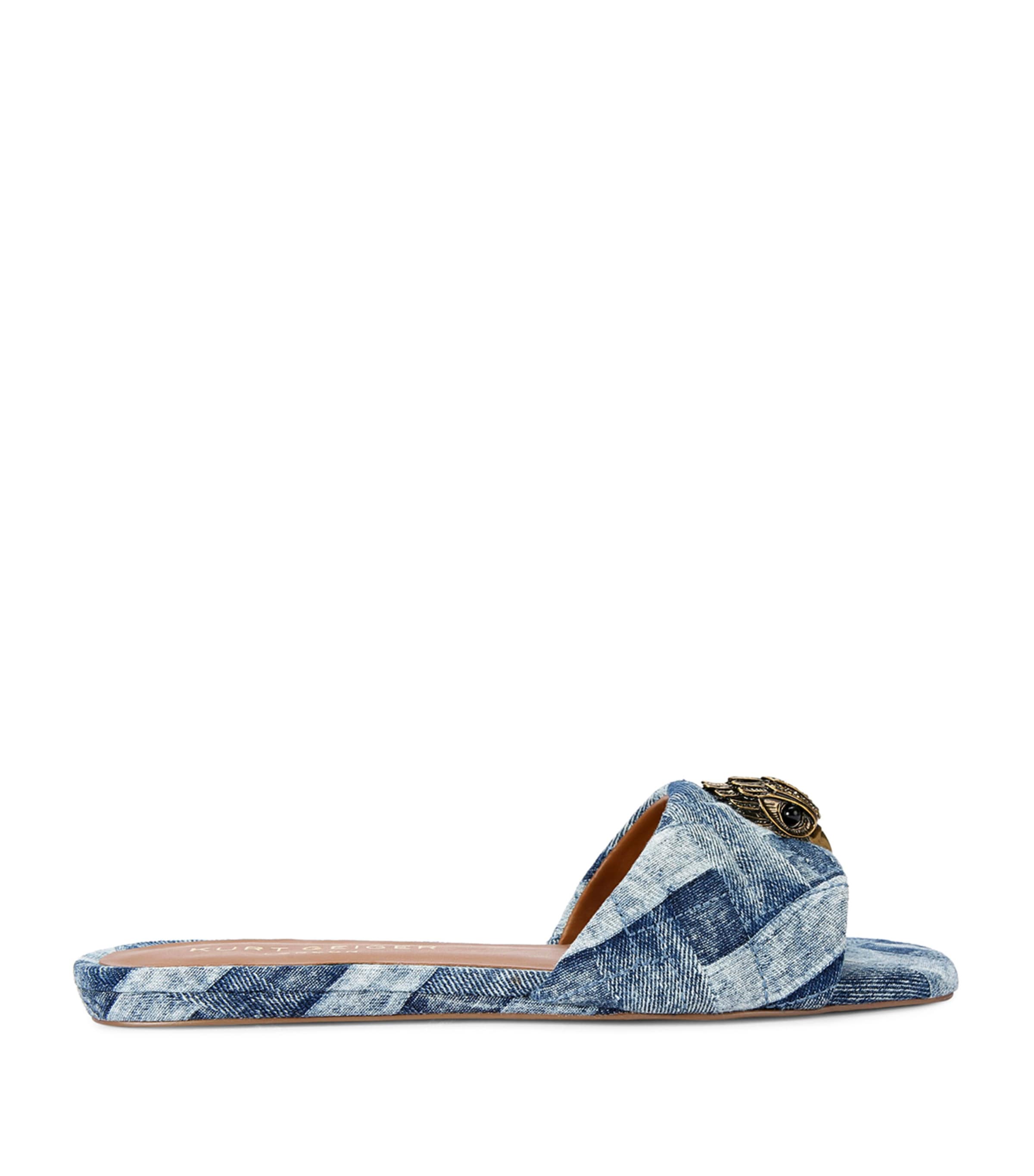 Leather Kensington Slides DENIM Image 3