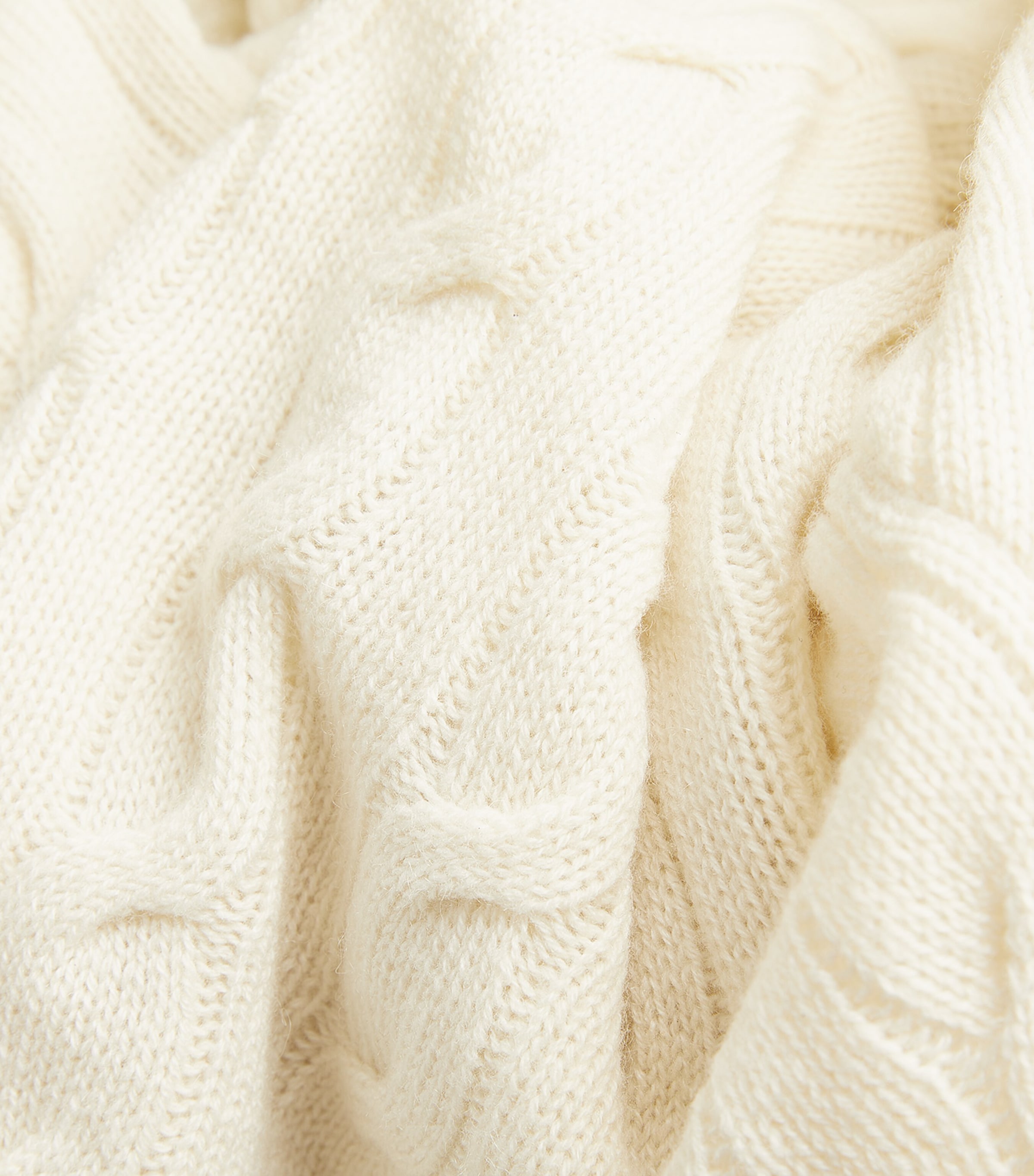 Cashmere Cable-Knit Sweater WHITE Image 6