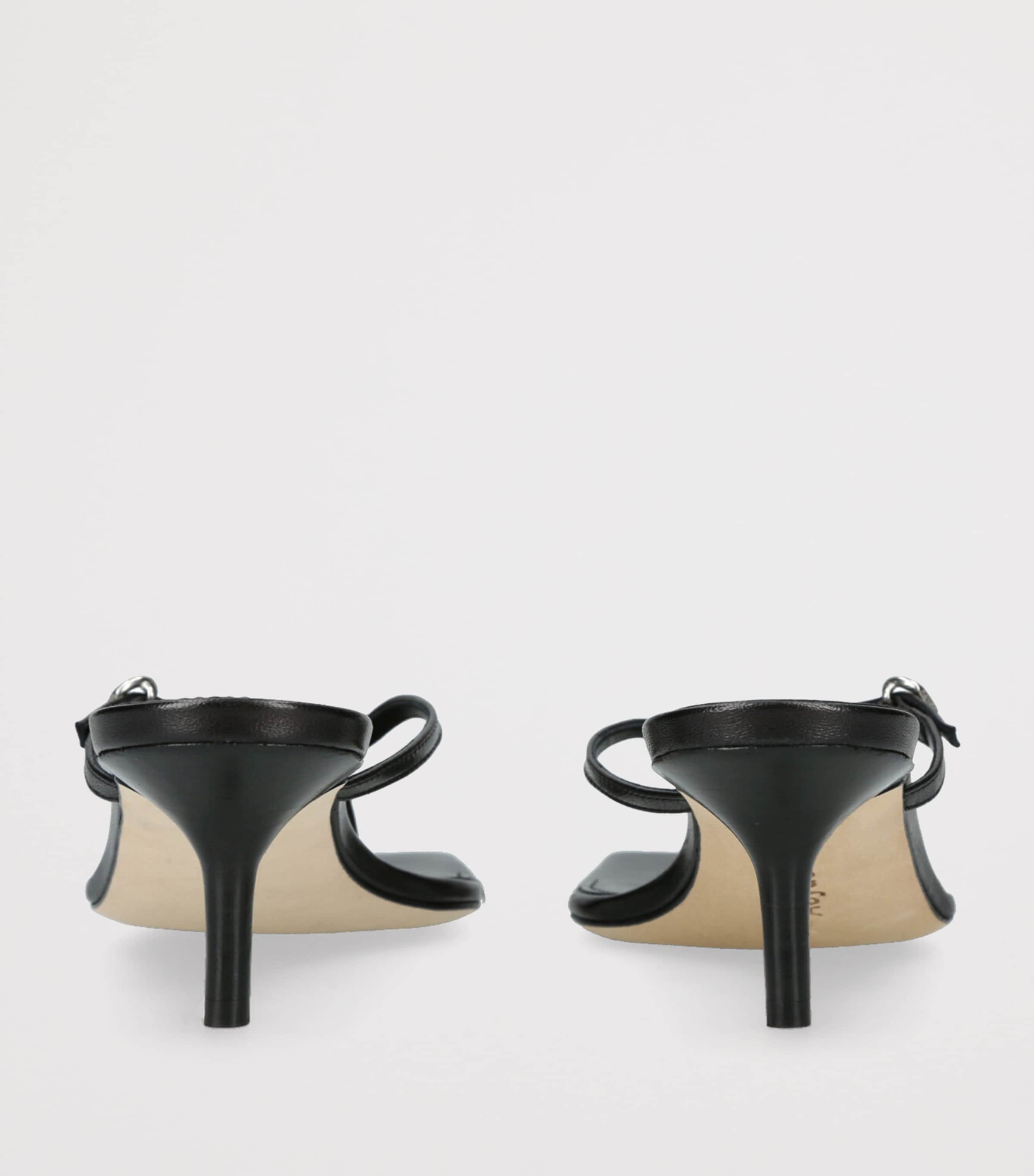 Leather Leigh Heeled Sandals 55 BLACK Image 2
