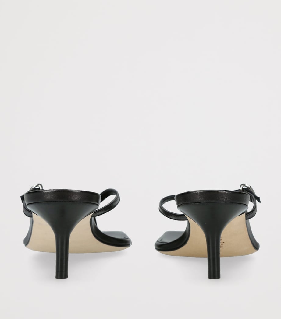 Leather Leigh Heeled Sandals 55 BLACK Image 2