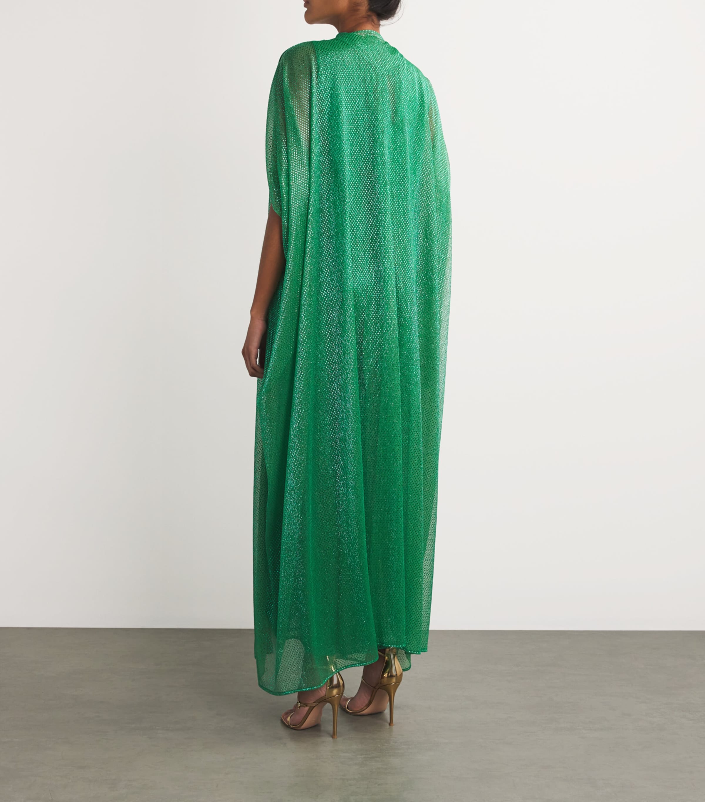 Metallic Cape Maxi Dress 236 BILLIARD Image 3