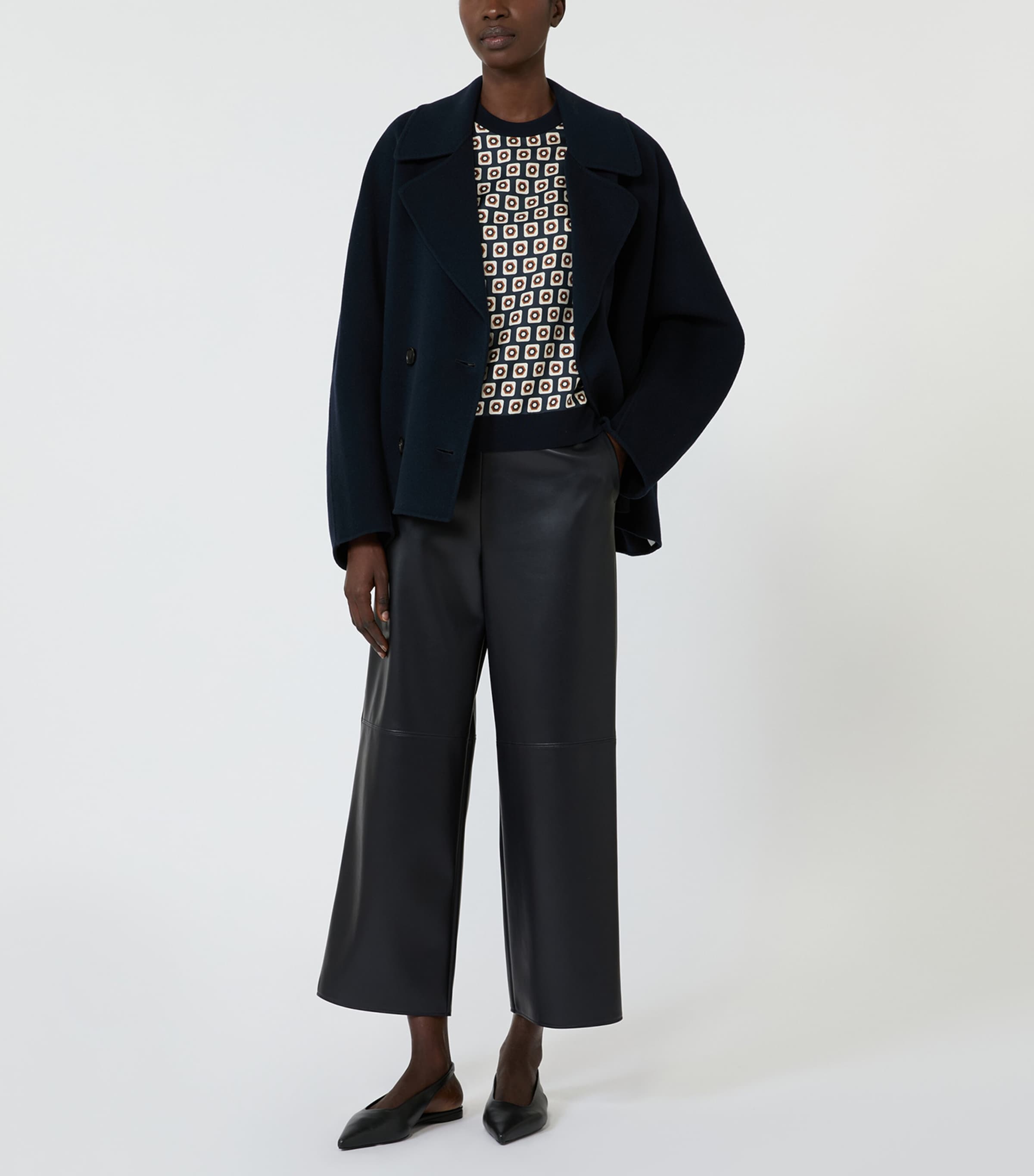 Max Mara Womens Wool-Silk Geometric T-Shirt Ultramarine Image 4
