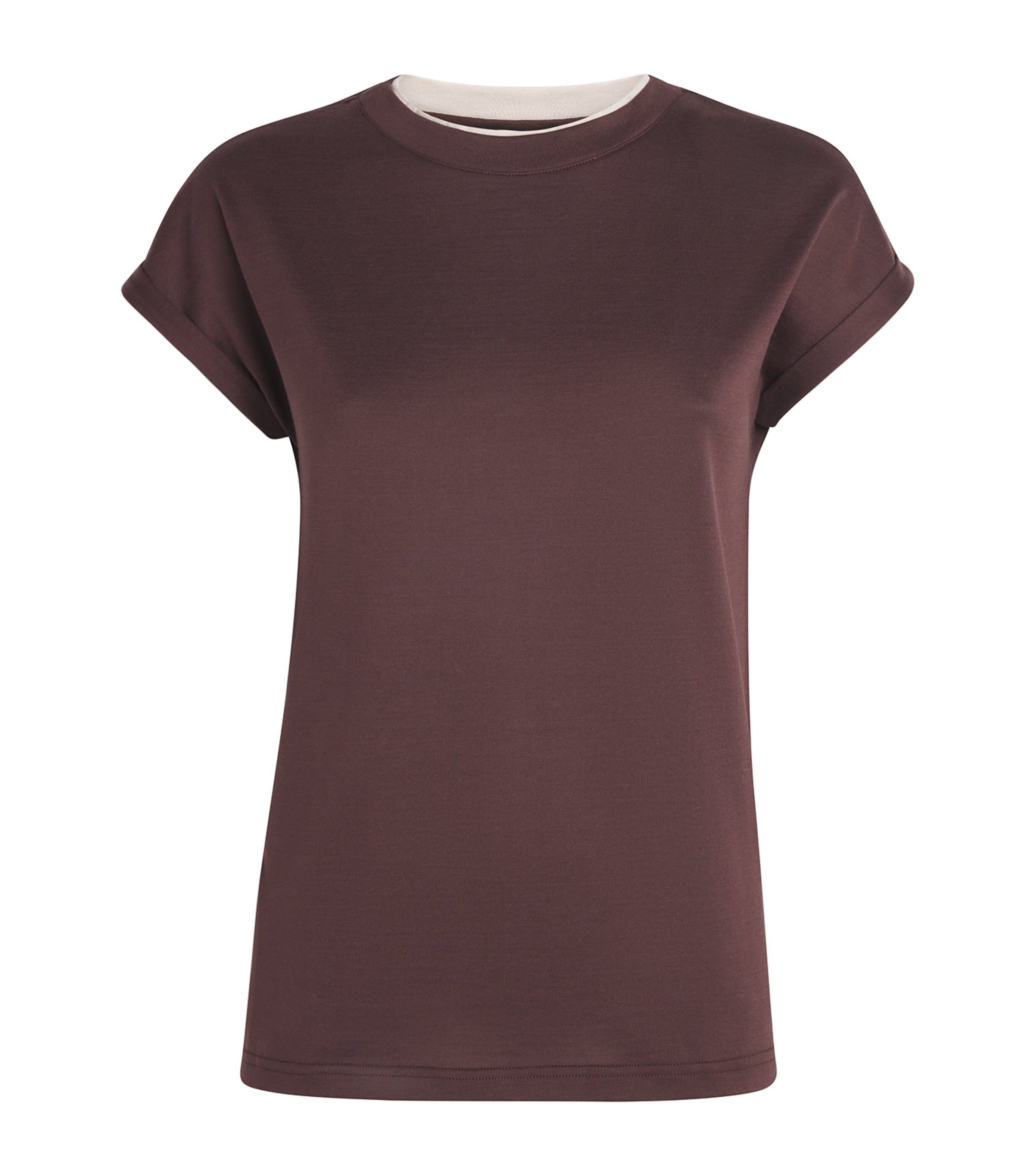 Eleventy Cotton Contrast-detail Short-sleeve T-shirt In Brown