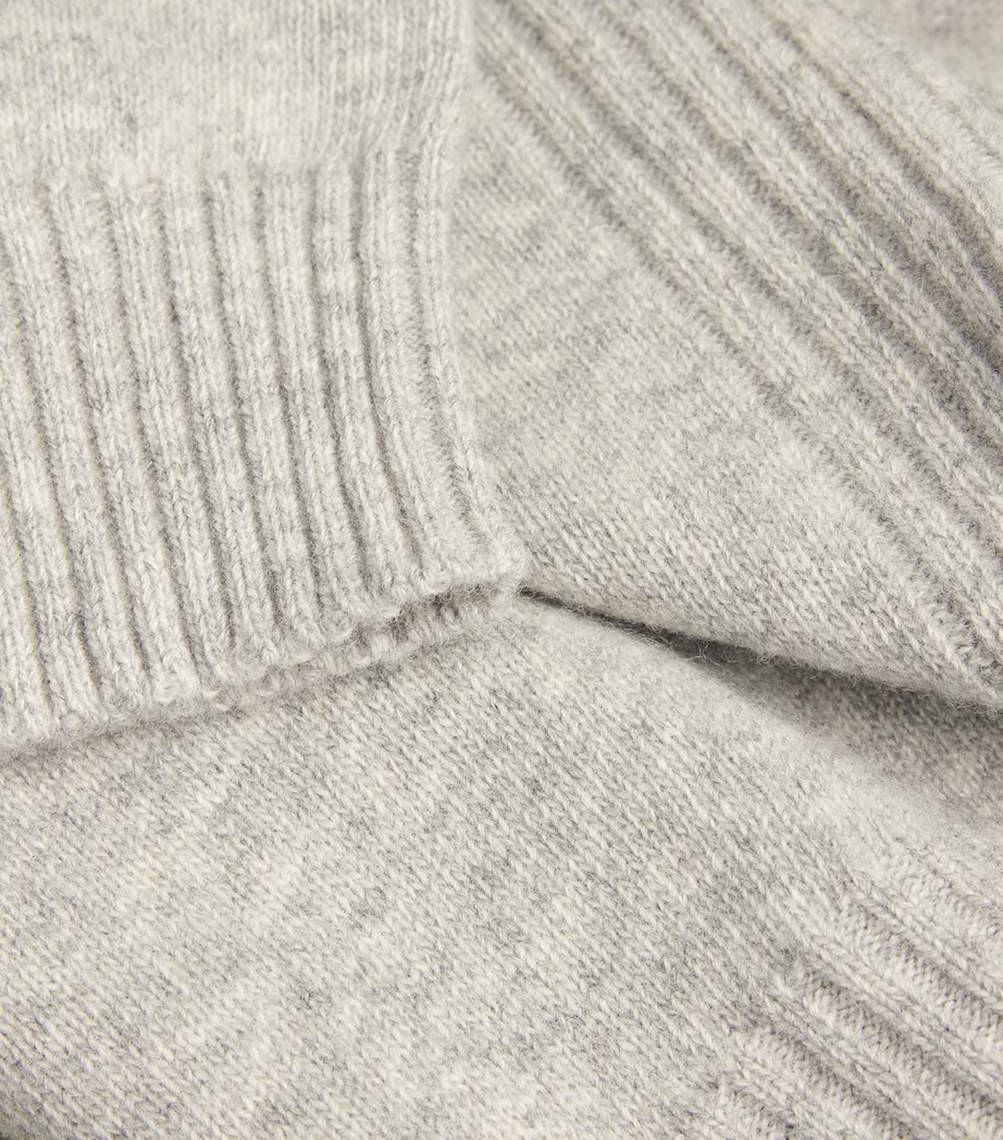 Barbour Mens Wool Half-Zip Sweater Lt Grey Marl Image 6