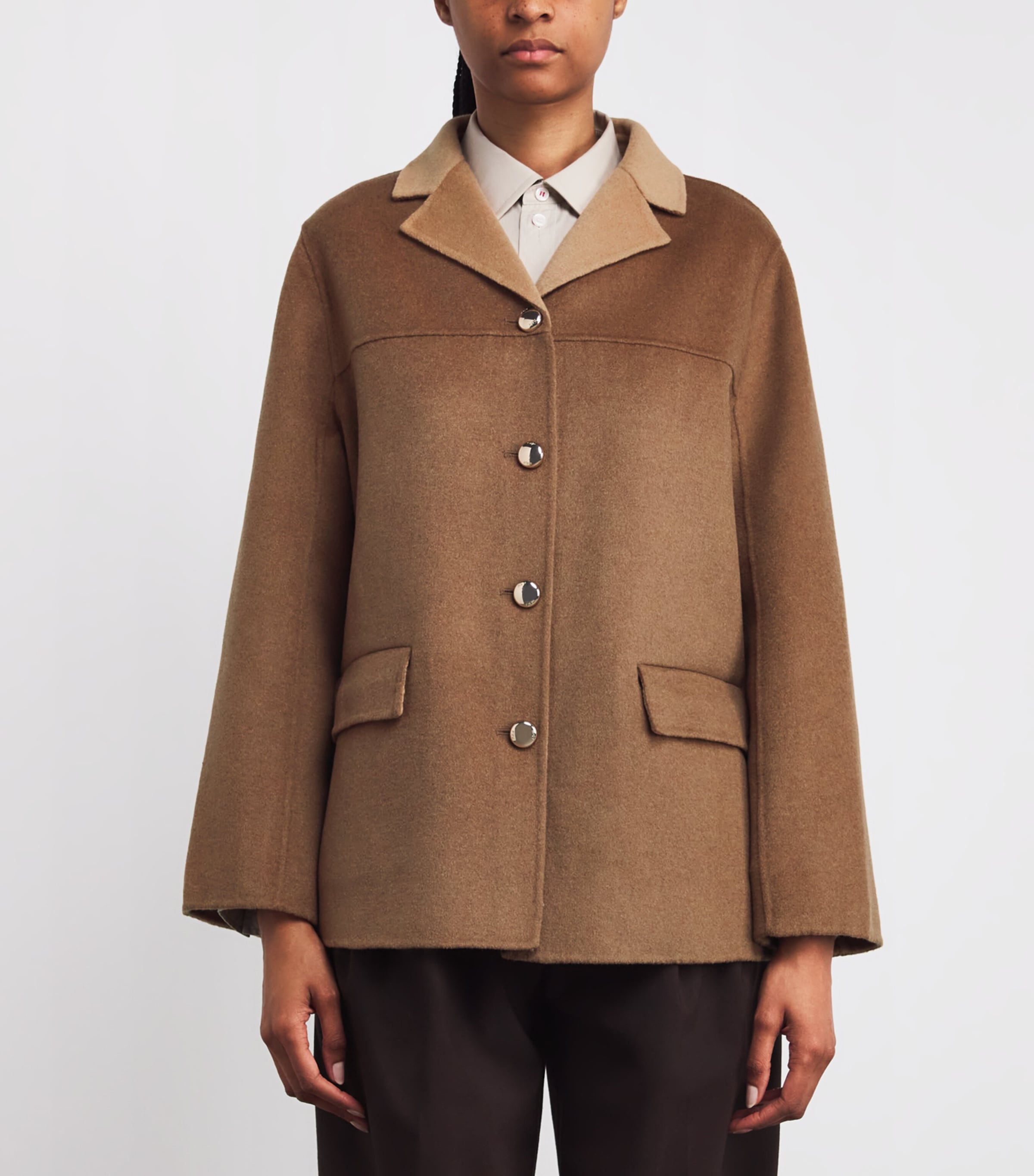 Wool-Blend Double-Faced Coat CAMEL Image 3