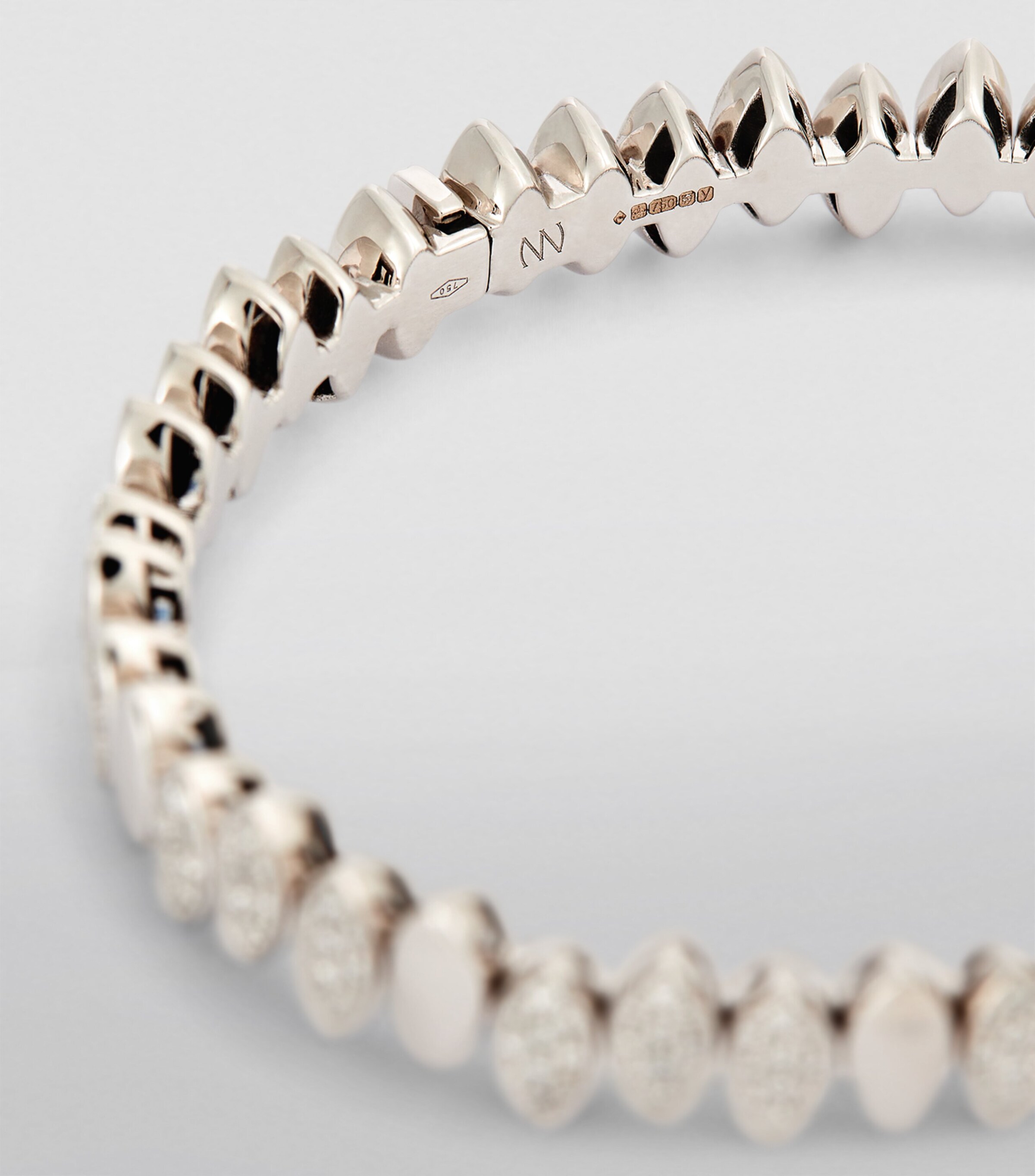 White Gold and Diamond Navette Bangle WHITE GOLD Image 6