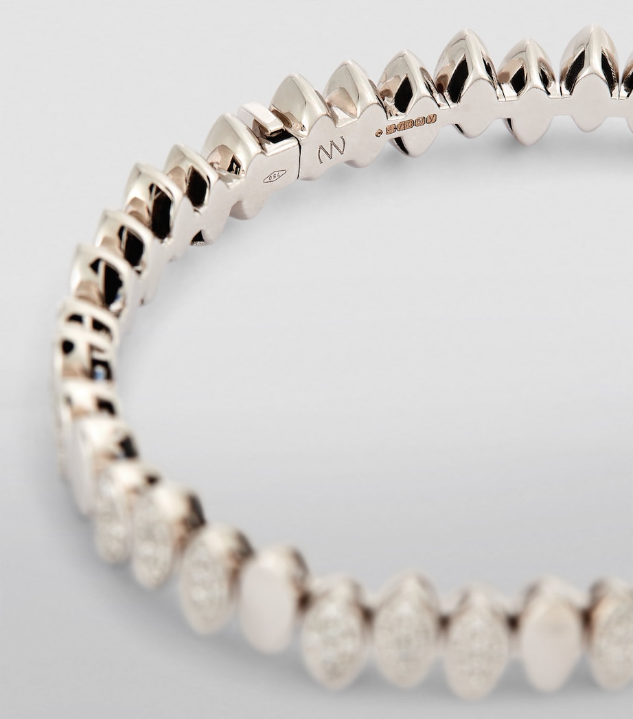 White Gold and Diamond Navette Bangle WHITE GOLD Image 6