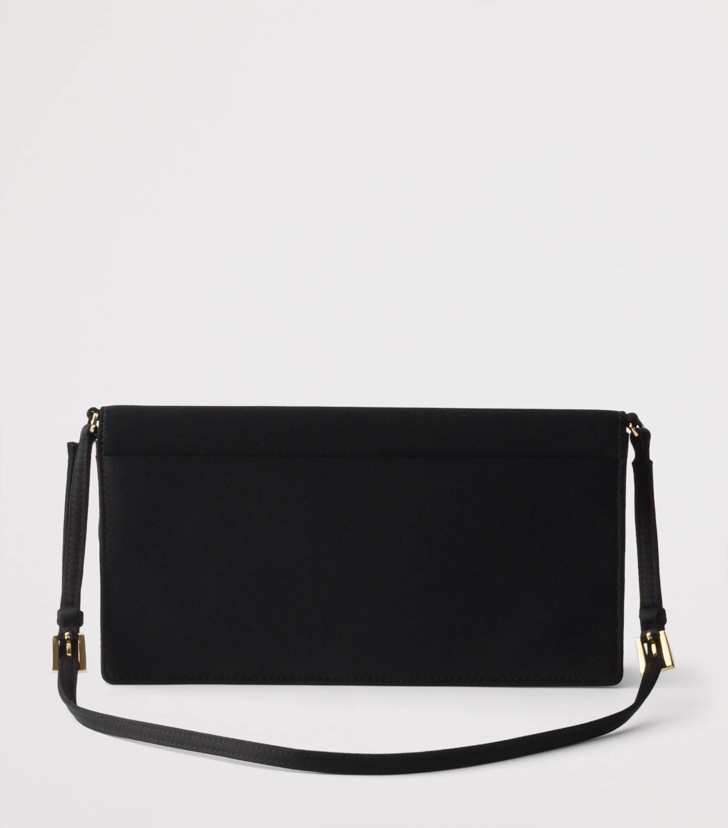 Prada Satin Shoulder Bag Black Image 3