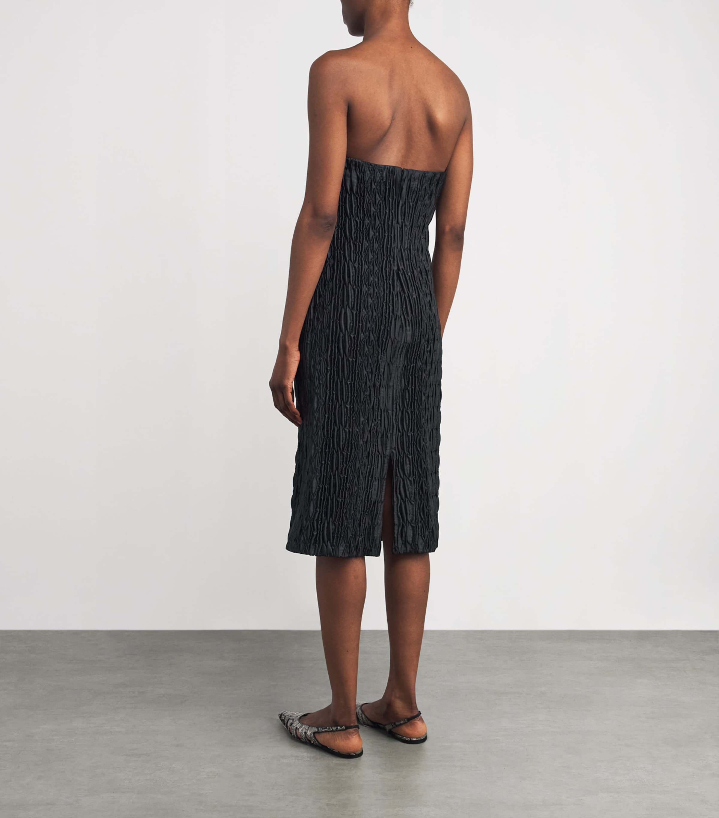 CAMILLA AND MARC Womens Embroidered Elise Midi Dress Dblk Black Image 4