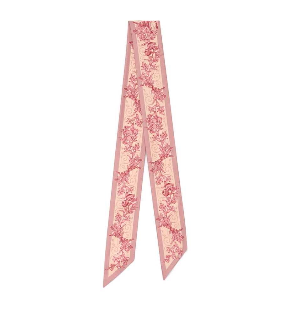Silk Menagerie Print Scarf PINK Image 1